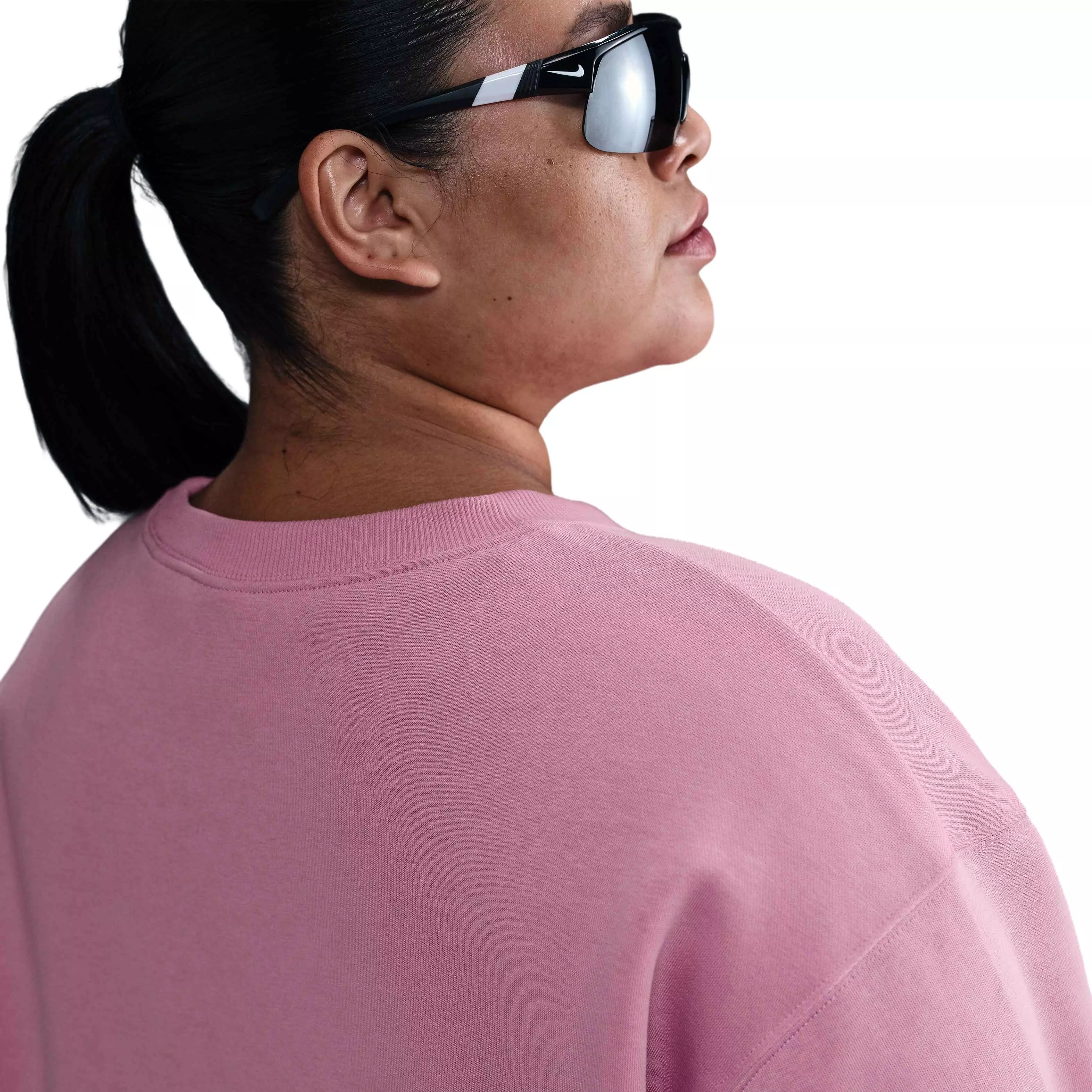 Nike Women's Sportswear Phoenix Fleece Crewneck Oversized Sweatshirt - Pink - PINK