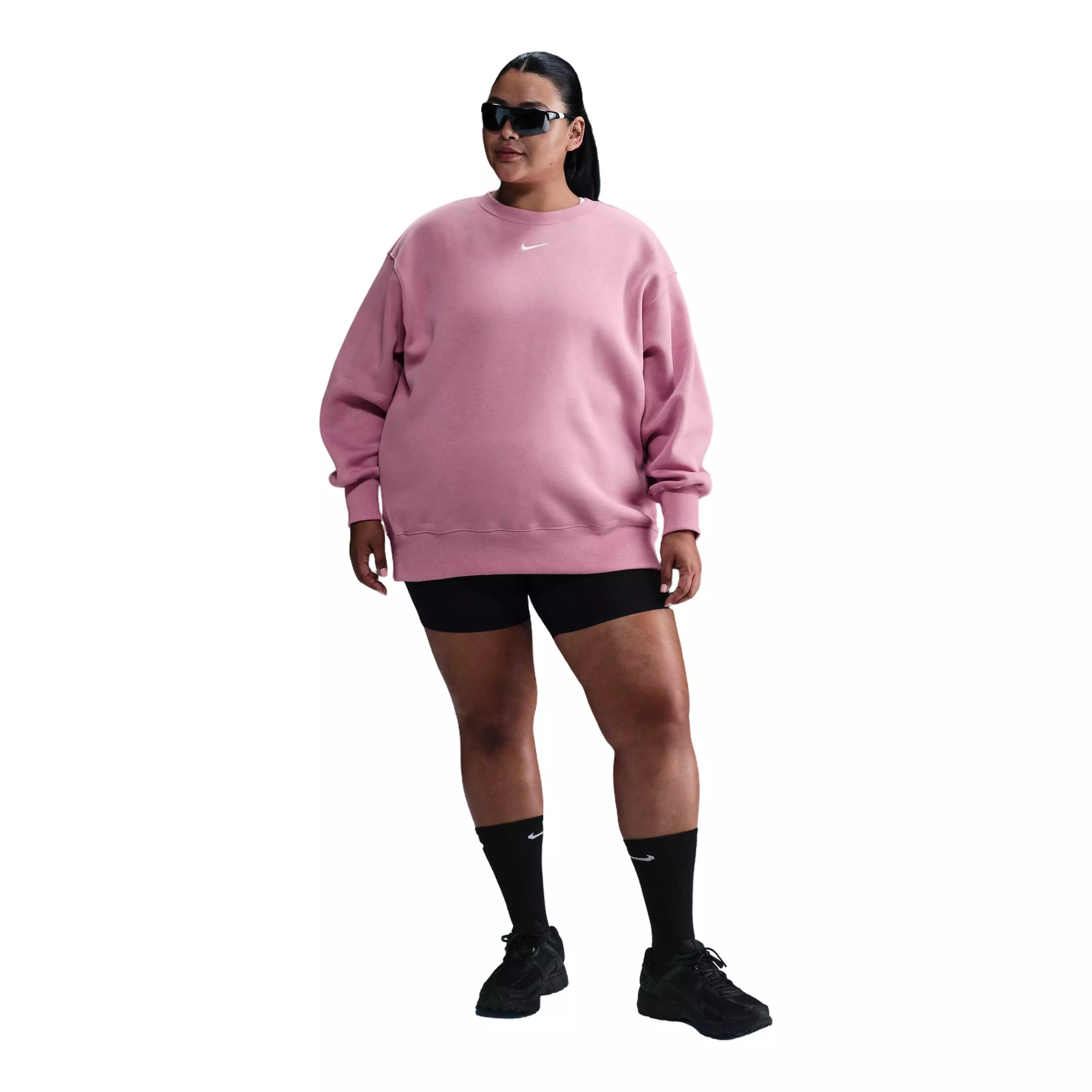 Nike Women's Sportswear Phoenix Fleece Crewneck Oversized Sweatshirt - Pink - PINK