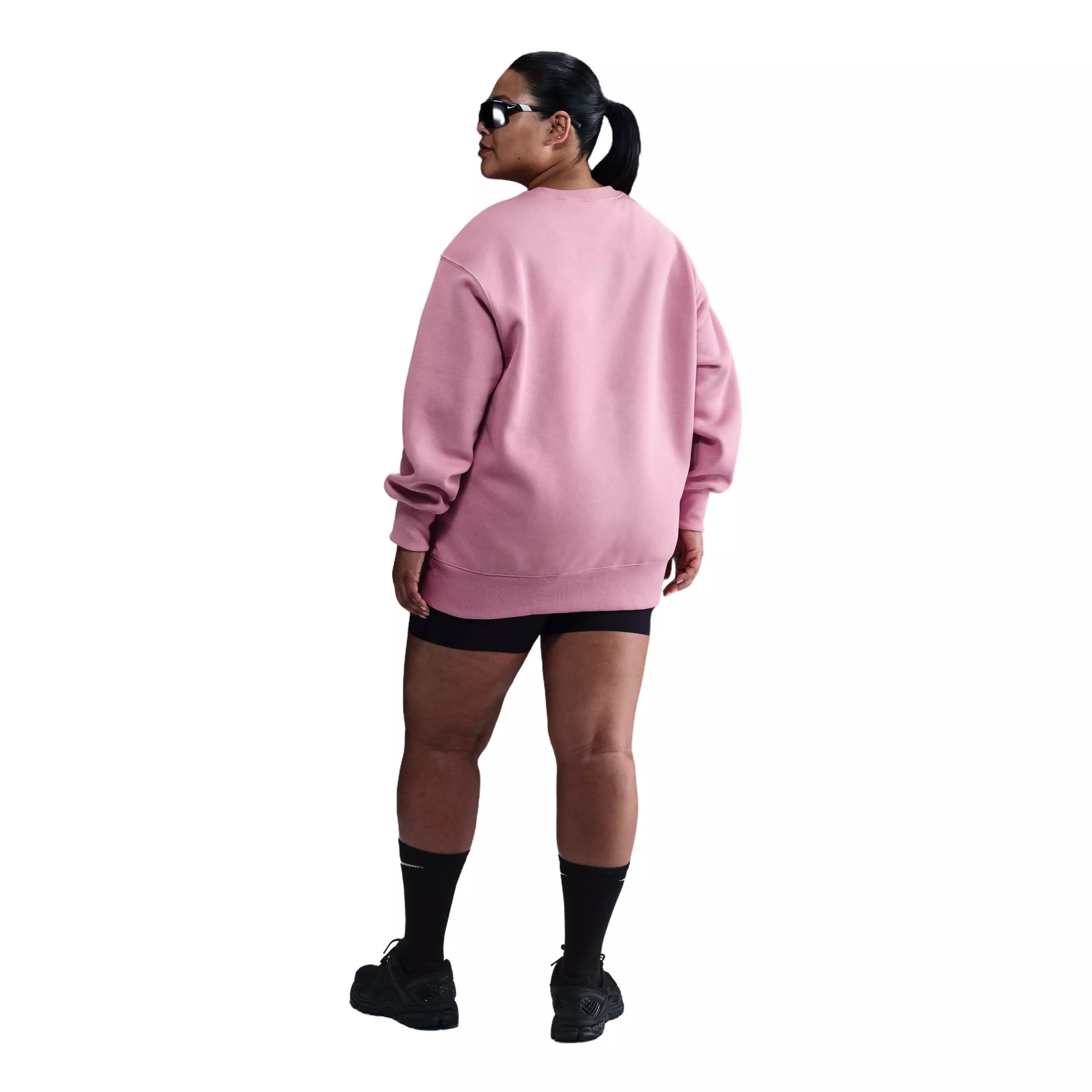 Nike Women's Sportswear Phoenix Fleece Crewneck Oversized Sweatshirt - Pink - PINK