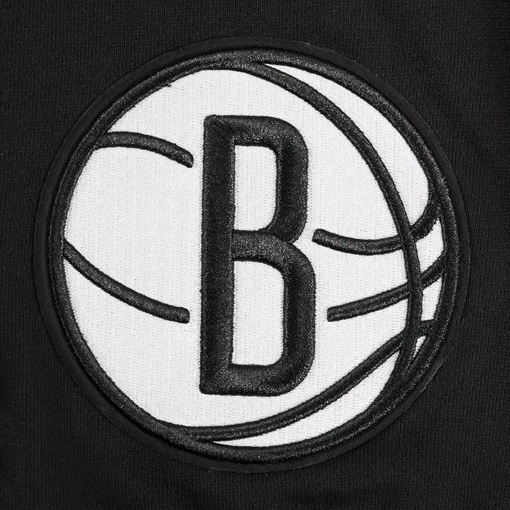 Pro Standard Men's NBA Brooklyn Nets Wingspan Drop Shoulder Fleece Hoodie - BLACK