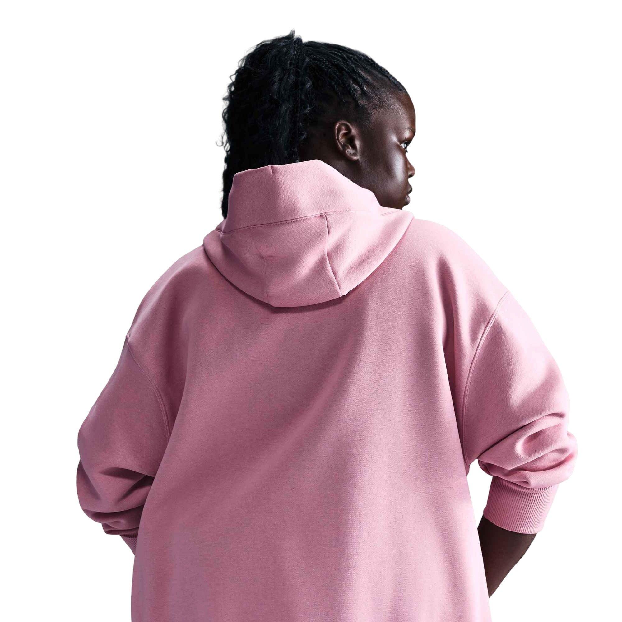 Nike Women's Sportswear Phoenix Fleece Oversized Hooded Full-Zip Jacket - Pink - PINK Thumbnail View 2