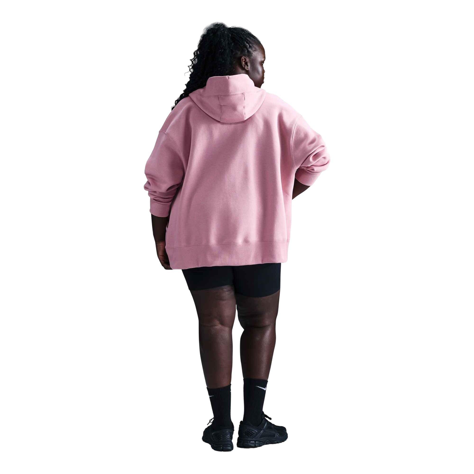 Nike Women's Sportswear Phoenix Fleece Oversized Hooded Full-Zip Jacket - Pink - PINK Thumbnail View 5
