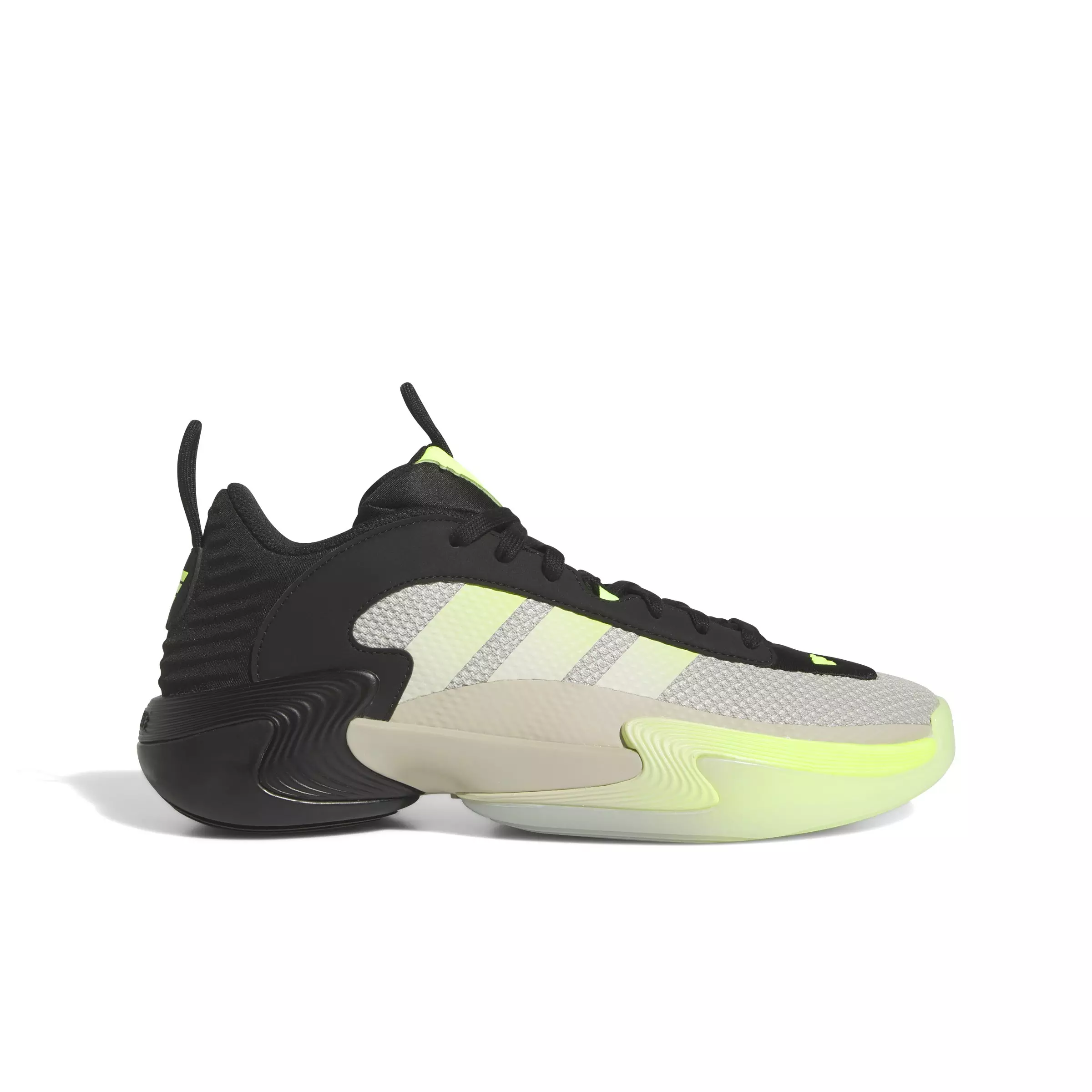 adidas Exhibit Select Mid Trainer "Putty Grey/Core Black/Lucid Lemon" Women's Basketball Shoe - GREY/BLACK/LEMON
