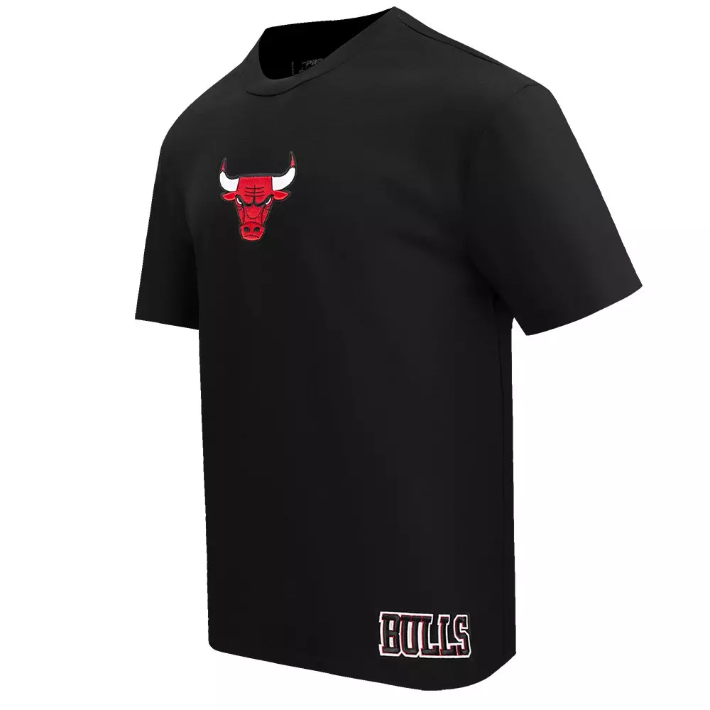 Pro Standard Men's NBA Chicago Bulls Wingspan Cotton Jersey Drop Shoulder Tee -Black - BLACK