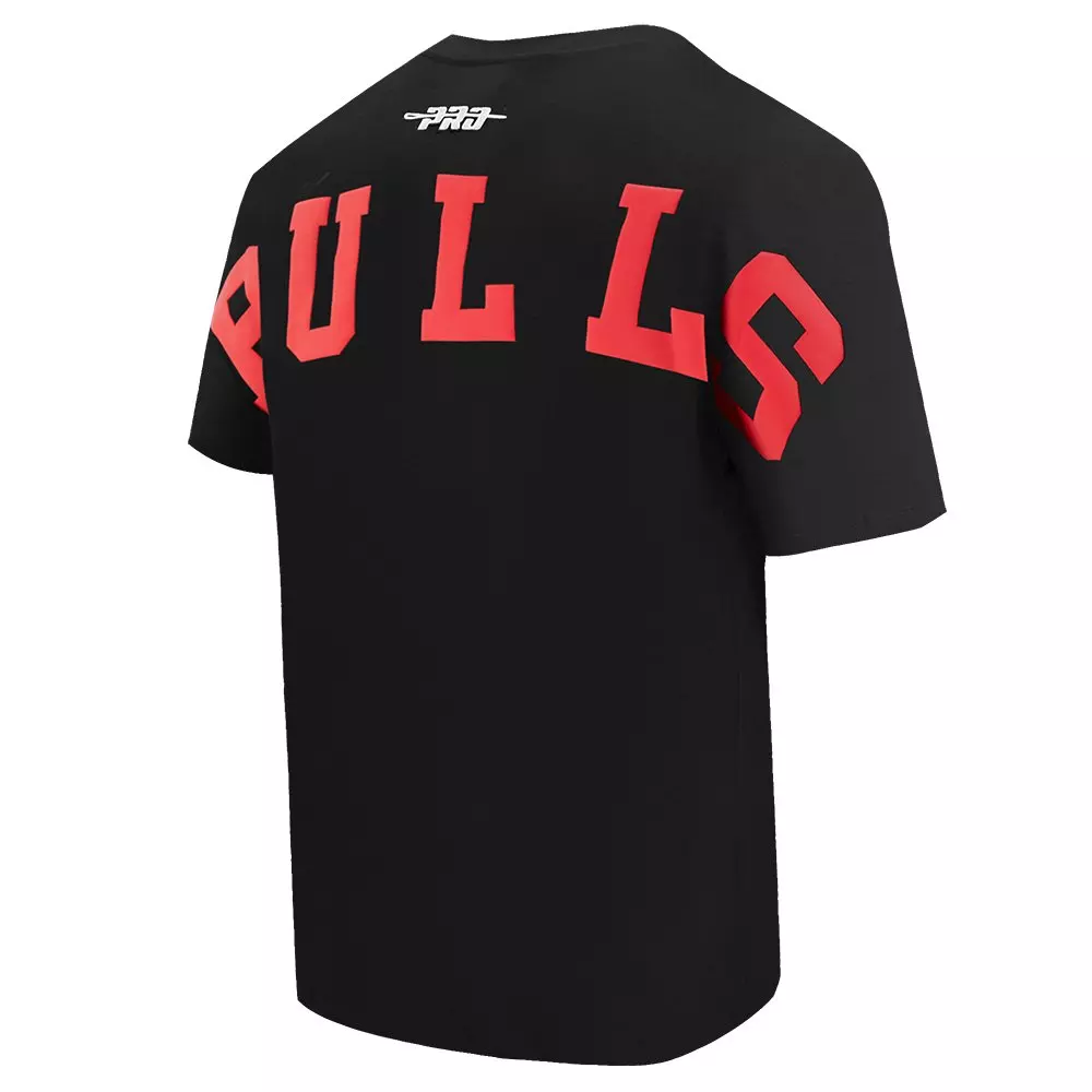 Pro Standard Men's NBA Chicago Bulls Wingspan Cotton Jersey Drop Shoulder Tee -Black - BLACK
