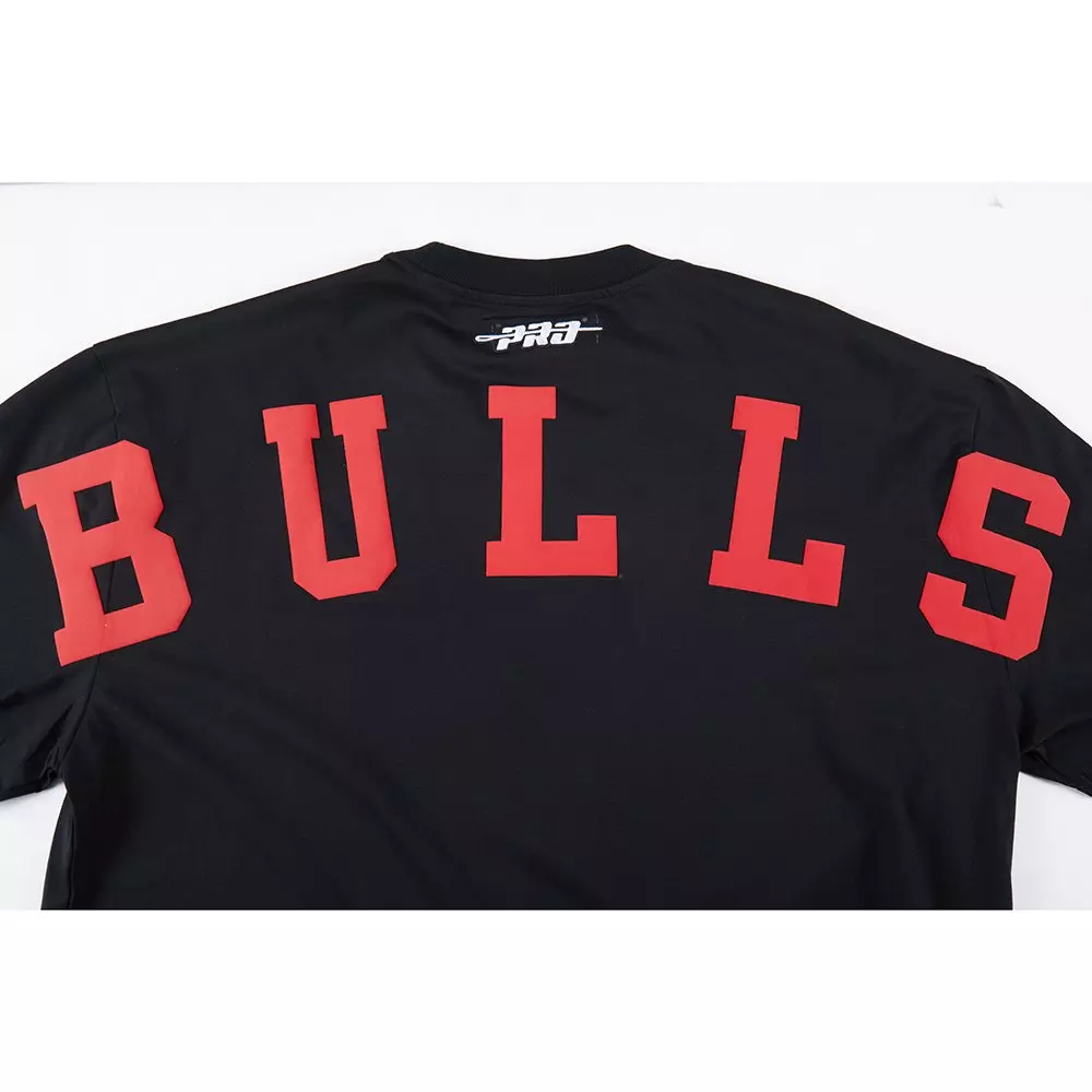 Pro Standard Men's NBA Chicago Bulls Wingspan Cotton Jersey Drop Shoulder Tee -Black - BLACK