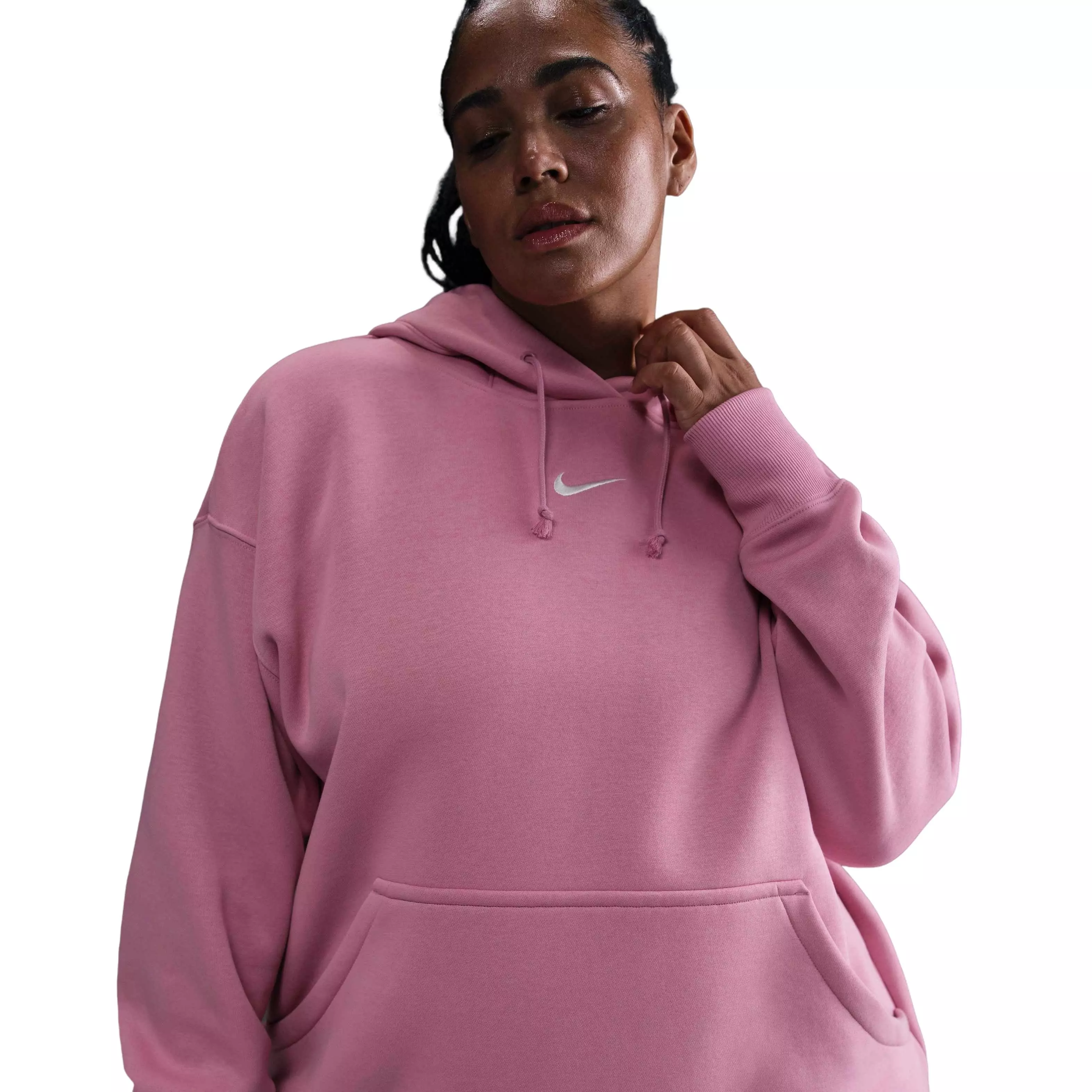 Nike Women's Sportswear Phoenix Fleece Pullover Oversized Hoodie - Pink - PINK