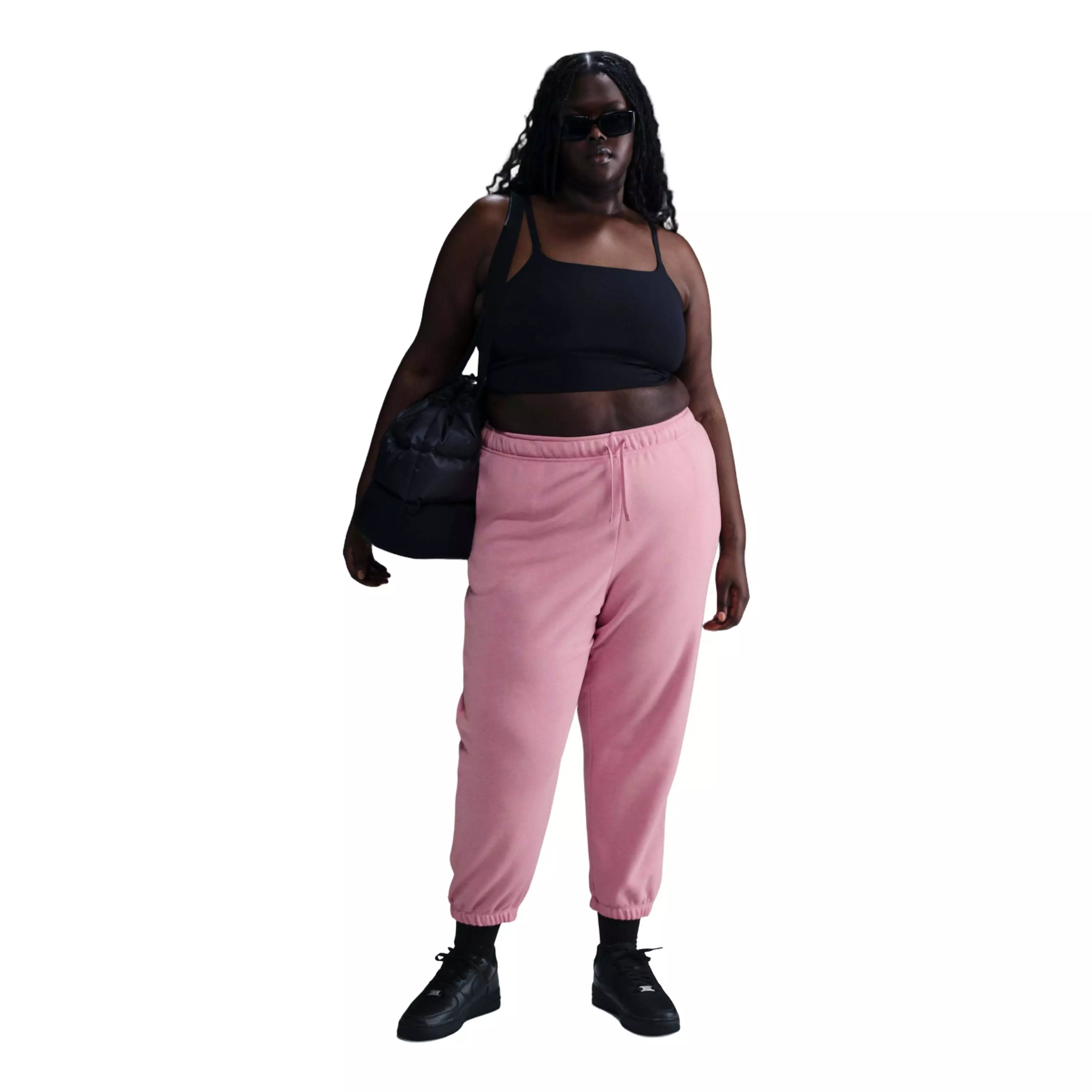 Nike Women's Sportswear Club Fleece Oversized Mid-Rise Sweatpants - Pink - PINK