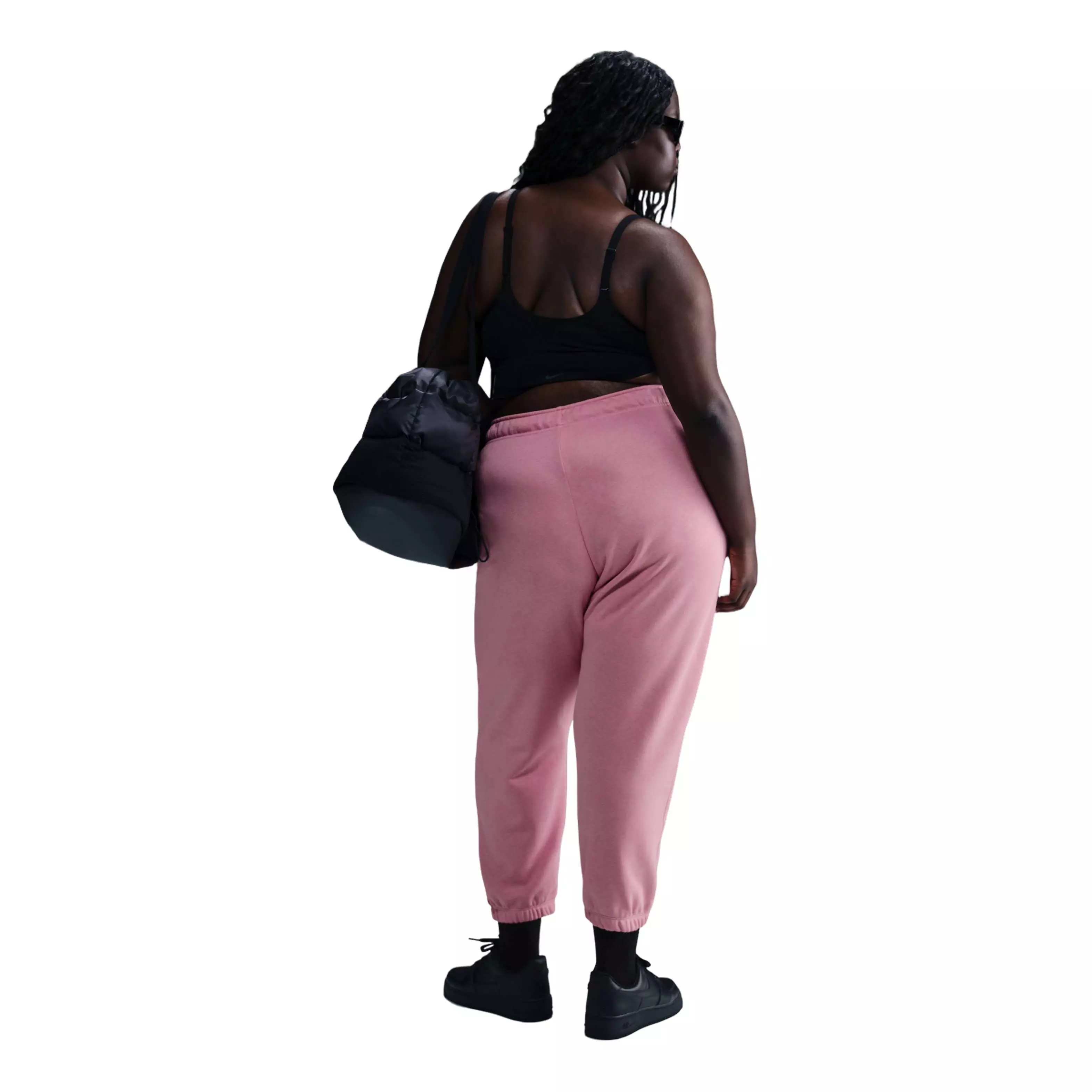 Nike Women's Sportswear Club Fleece Oversized Mid-Rise Sweatpants - Pink - PINK