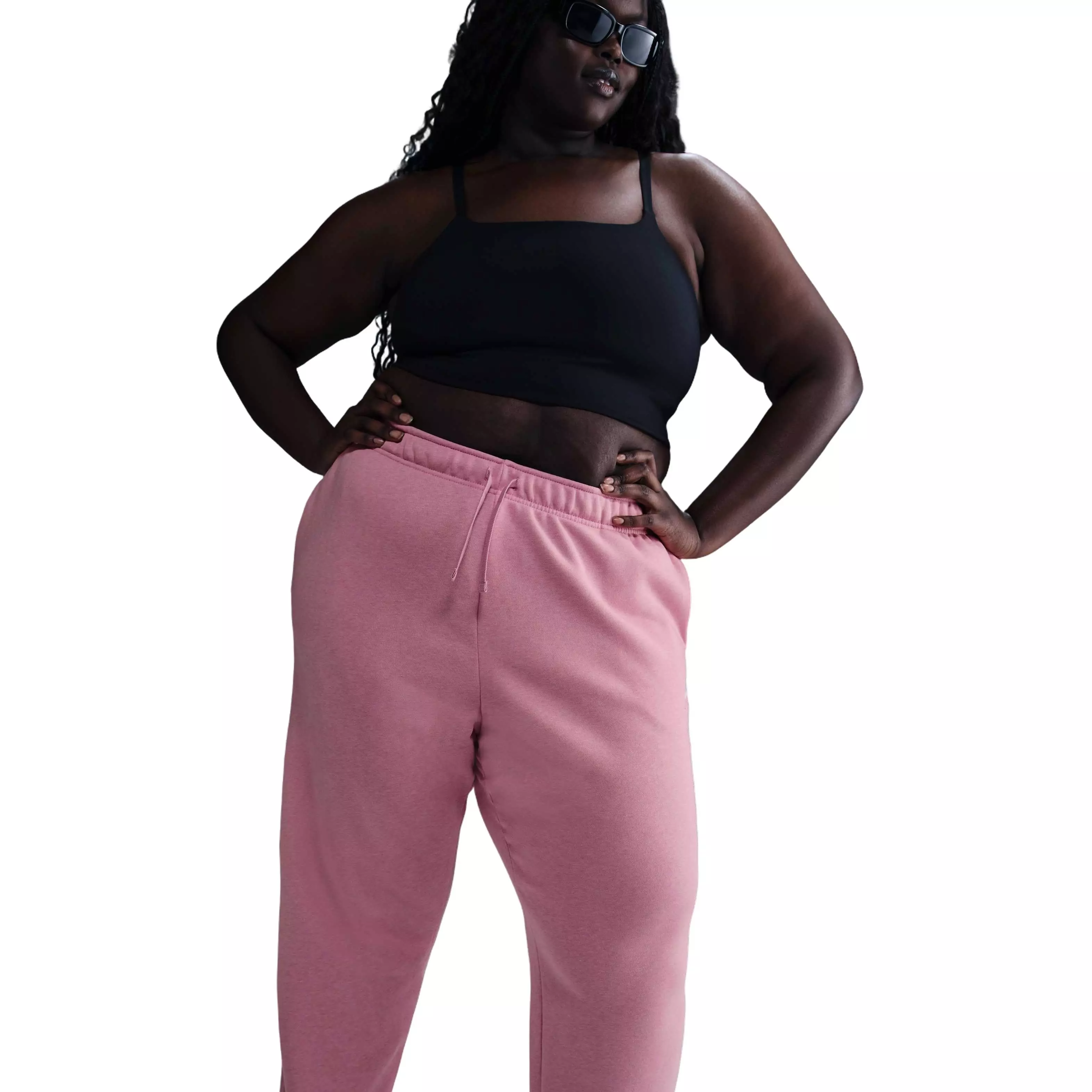 Nike Women's Sportswear Club Fleece Oversized Mid-Rise Sweatpants - Pink - PINK