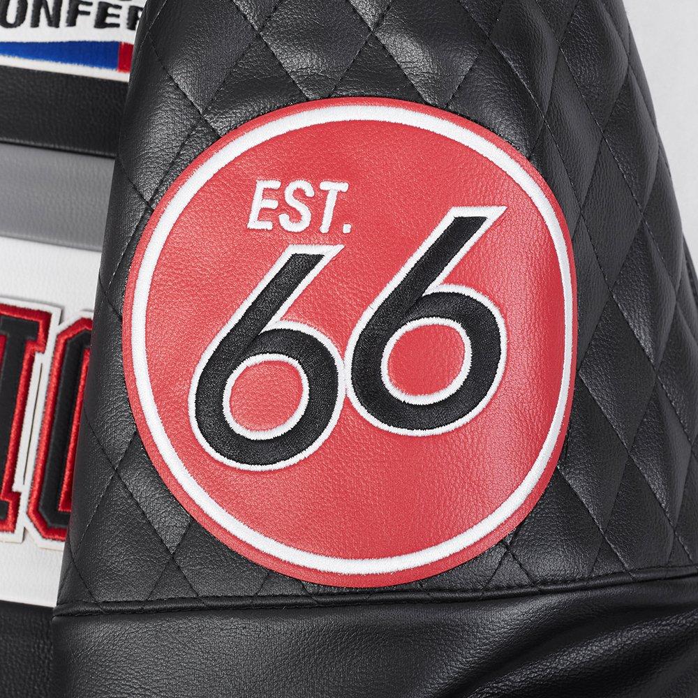 Pro Standard Men's NBA Chicago Bulls Moto Jacket -Black/White - BLACK/WHITE Thumbnail View 7