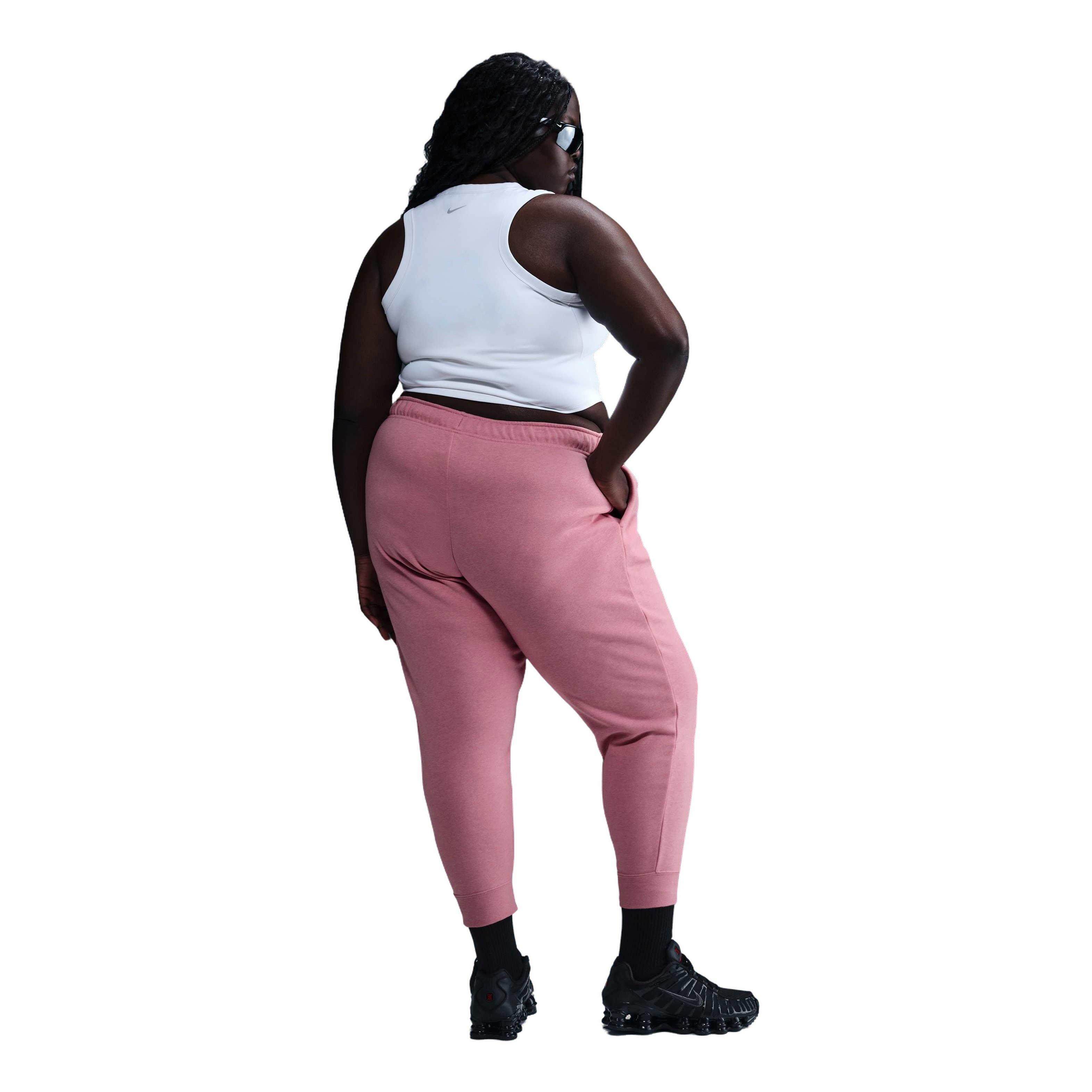 Nike Women's Sportswear Mid-Rise Club Fleece Joggers - Pink - PINK Thumbnail View 4