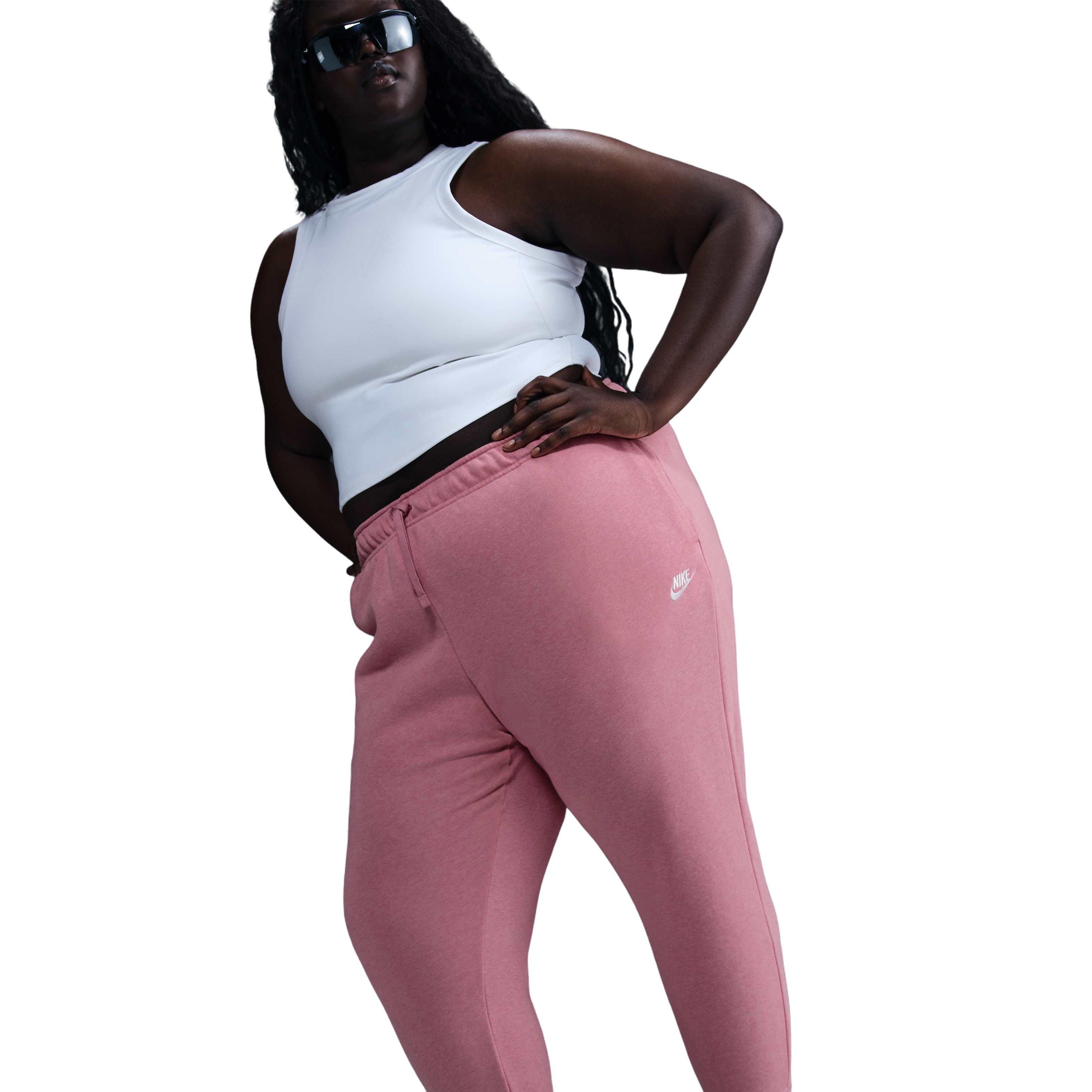 Nike Women's Sportswear Mid-Rise Club Fleece Joggers - Pink - PINK Thumbnail View 5