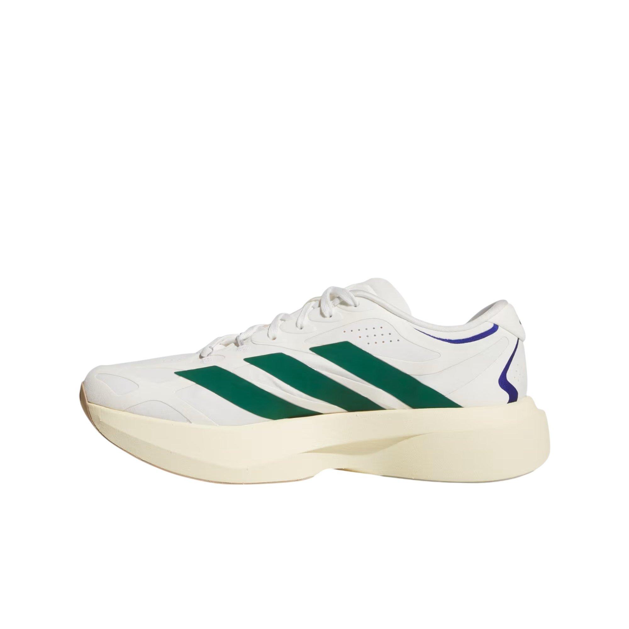 adidas Adizero EVO SL EXO Suede "Core White/Collegiate Green/Cream White" Men's Running Shoe - WHITE/GREEN/CREAM