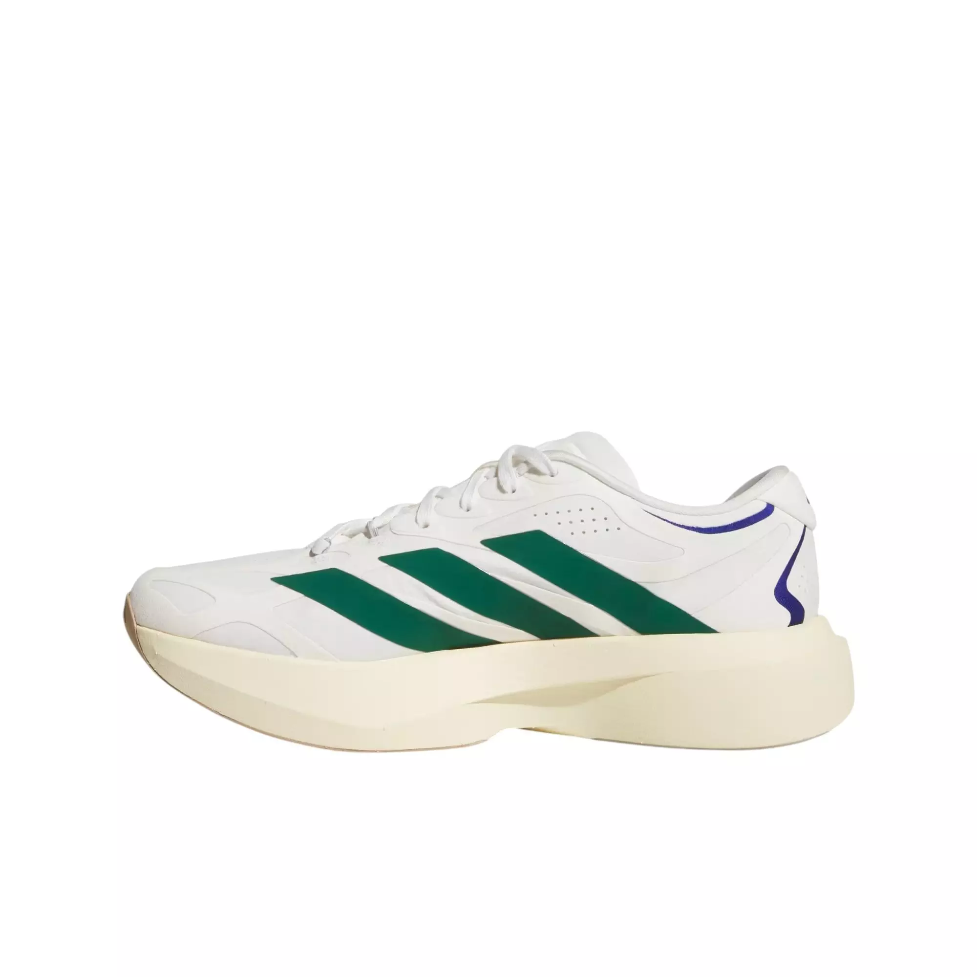 adidas Adizero EVO SL EXO Suede "Core White/Collegiate Green/Cream White" Men's Running Shoe - WHITE/GREEN/CREAM