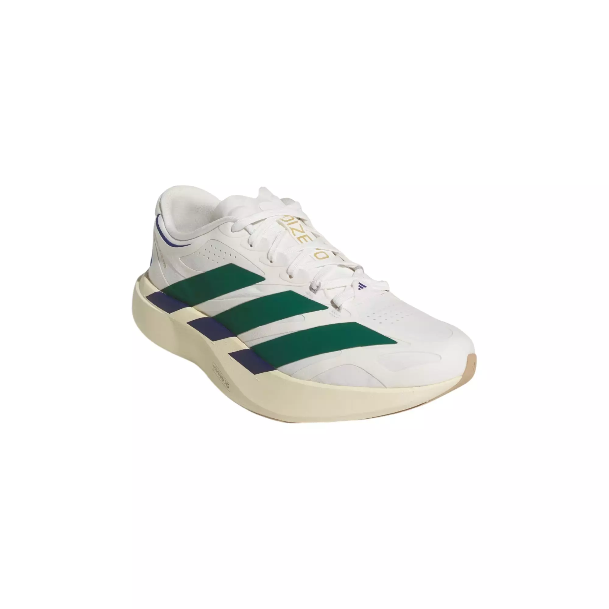 adidas Adizero EVO SL EXO Suede "Core White/Collegiate Green/Cream White" Men's Running Shoe - WHITE/GREEN/CREAM
