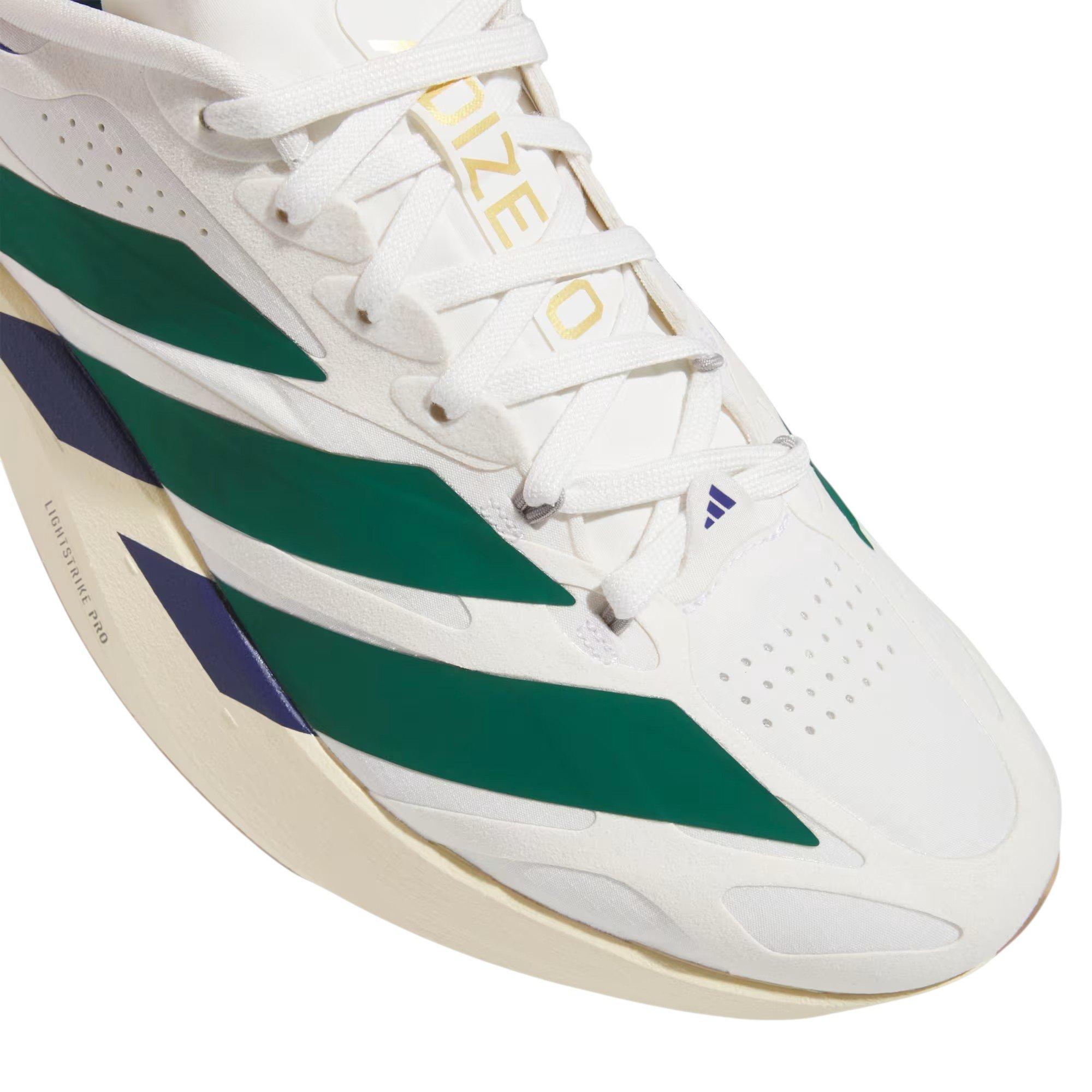 adidas Adizero EVO SL EXO Suede "Core White/Collegiate Green/Cream White" Men's Running Shoe - WHITE/GREEN/CREAM
