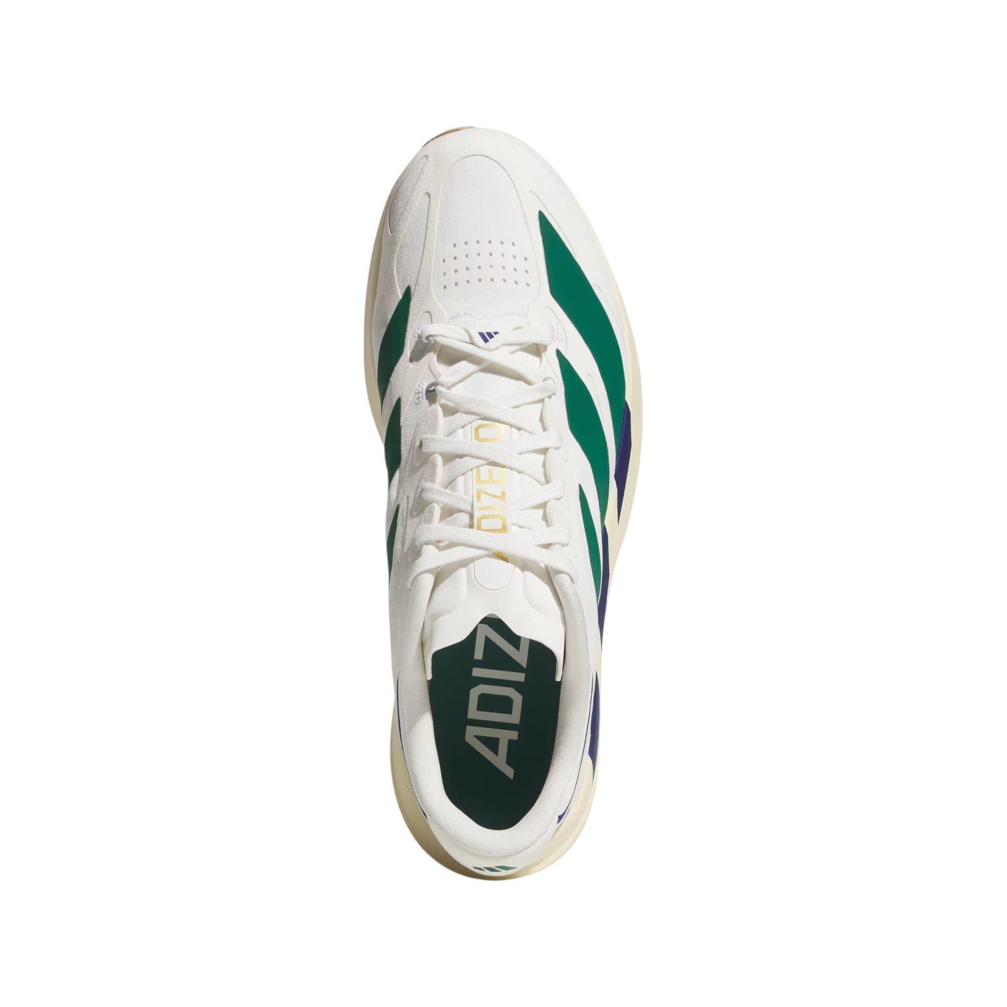 adidas Adizero EVO SL EXO Suede "Core White/Collegiate Green/Cream White" Men's Running Shoe - WHITE/GREEN/CREAM