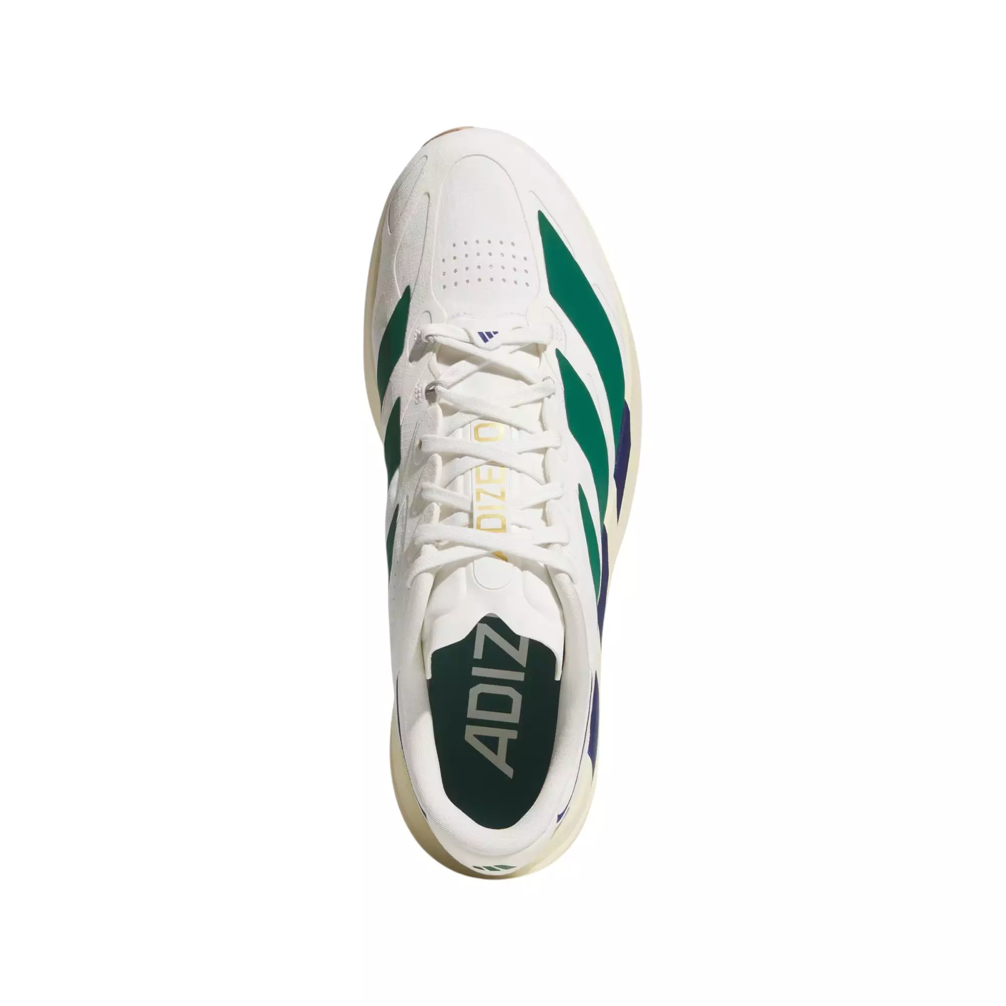 adidas Adizero EVO SL EXO Suede "Core White/Collegiate Green/Cream White" Men's Running Shoe - WHITE/GREEN/CREAM