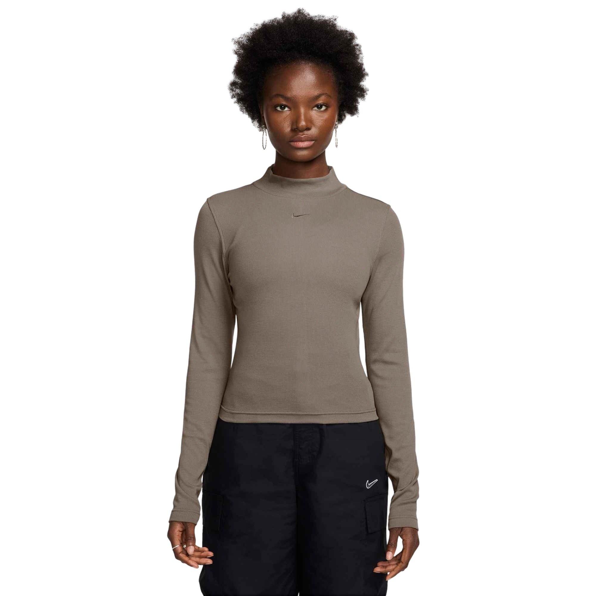 ★★Nike★★ Sportswear Essentials Rib Mock Neck Long Sleeve Nike Sportswear Essential Women's Ribbed Mock-Neck Long
