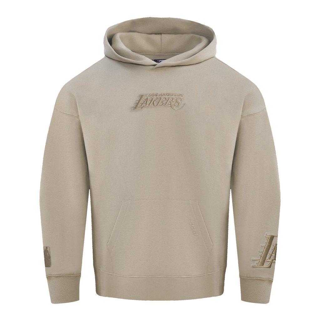 Pro Standard Men's NBA Los Angeles Lakers Wingspan Drop Shoulder Fleece Pullover Hoodie - TAN Thumbnail View 1