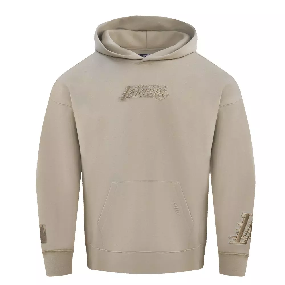 Pro Standard Men's NBA Los Angeles Lakers Wingspan Drop Shoulder Fleece Pullover Hoodie - TAN