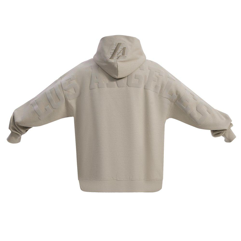 Pro Standard Men's NBA Los Angeles Lakers Wingspan Drop Shoulder Fleece Pullover Hoodie - TAN Thumbnail View 2