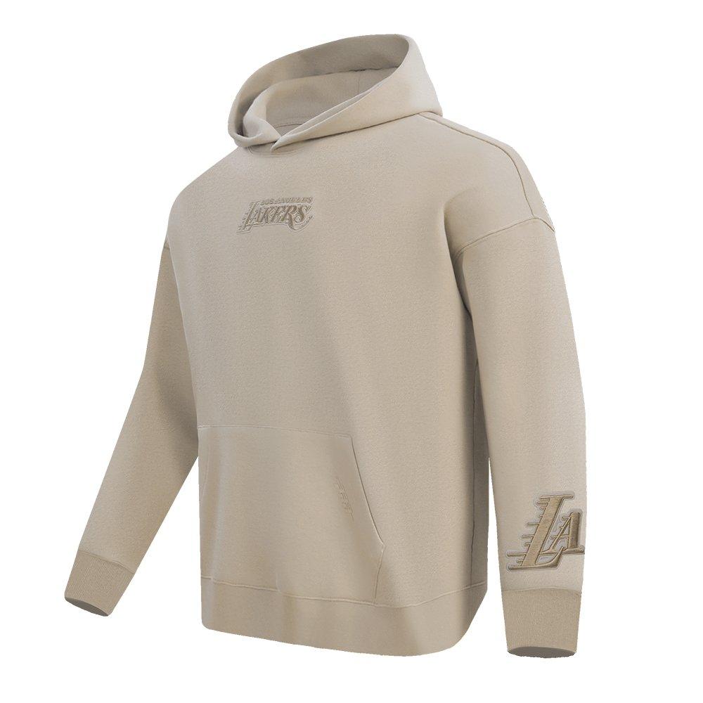 Pro Standard Men's NBA Los Angeles Lakers Wingspan Drop Shoulder Fleece Pullover Hoodie - TAN Thumbnail View 3