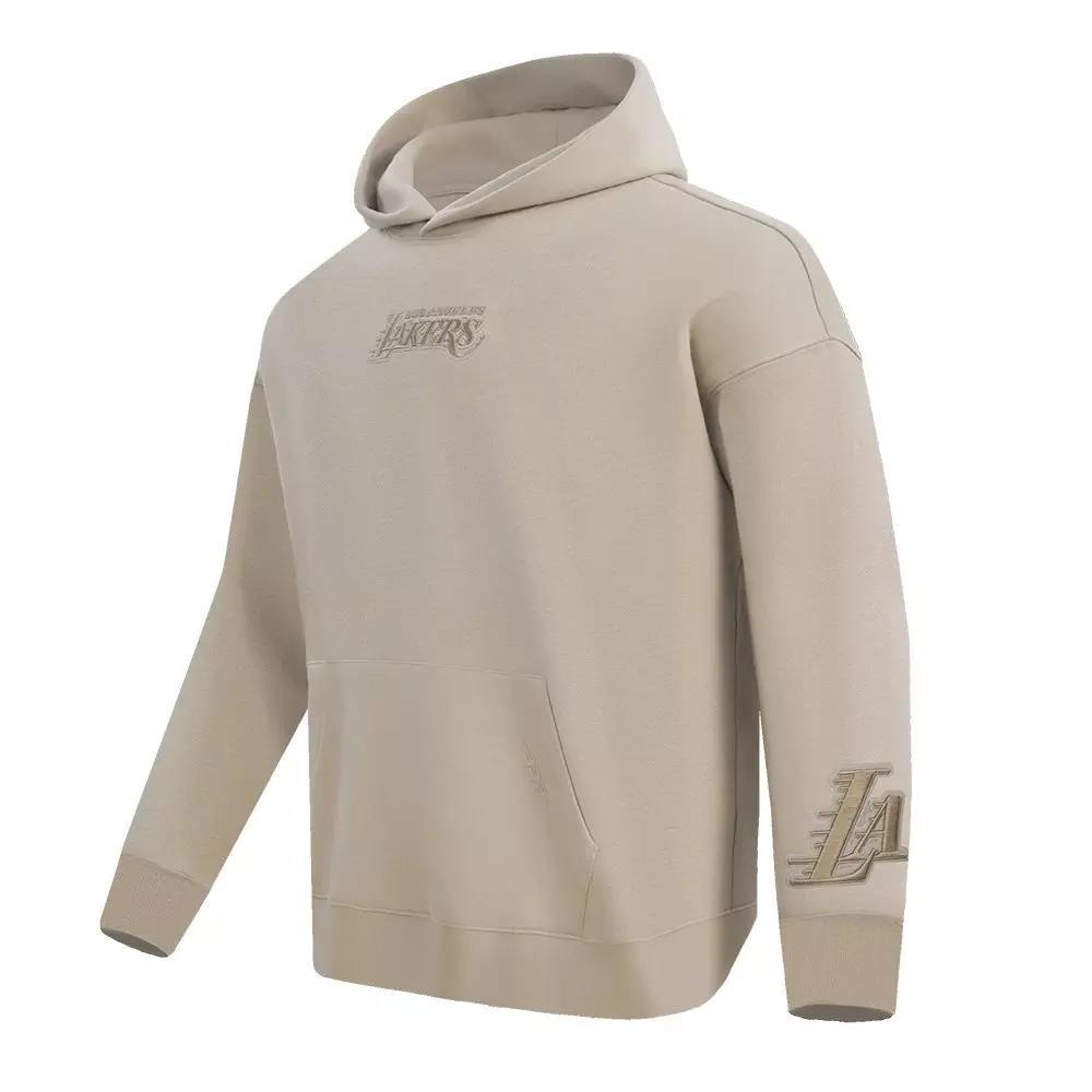 Pro Standard Men's NBA Los Angeles Lakers Wingspan Drop Shoulder Fleece Pullover Hoodie - TAN