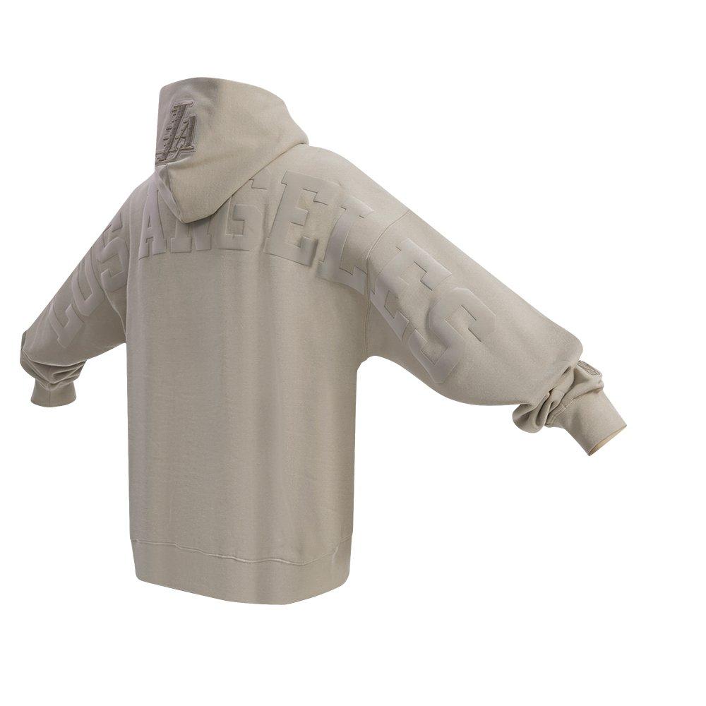 Pro Standard Men's NBA Los Angeles Lakers Wingspan Drop Shoulder Fleece Pullover Hoodie - TAN Thumbnail View 4
