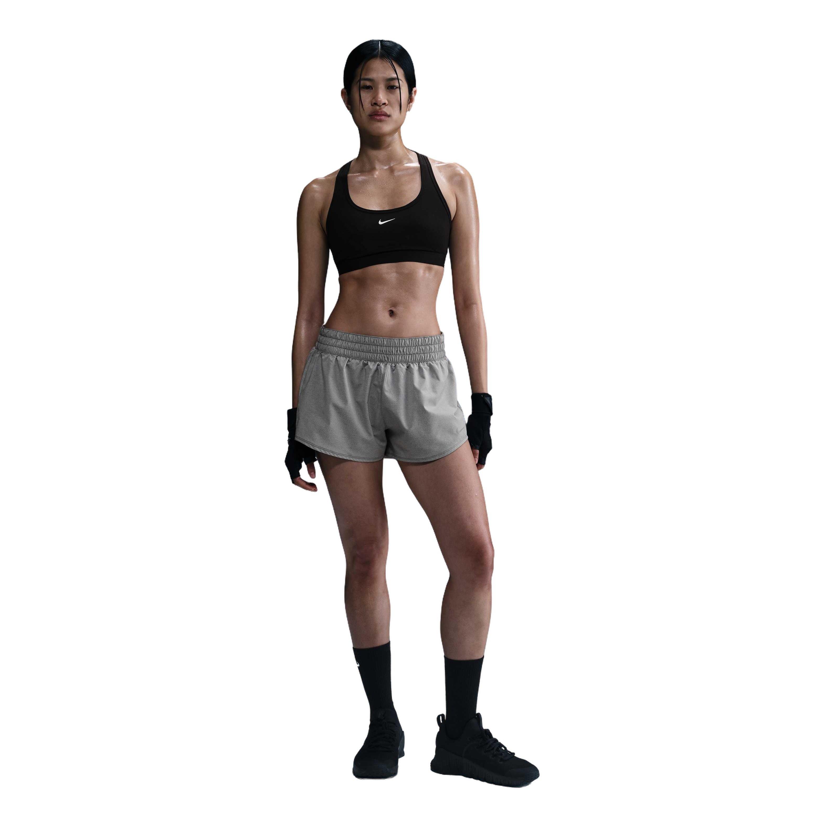 Nike Women's One Dri-FIT Mid-Rise 3" Brief-Lined Shorts - Grey - GREY Thumbnail View 3