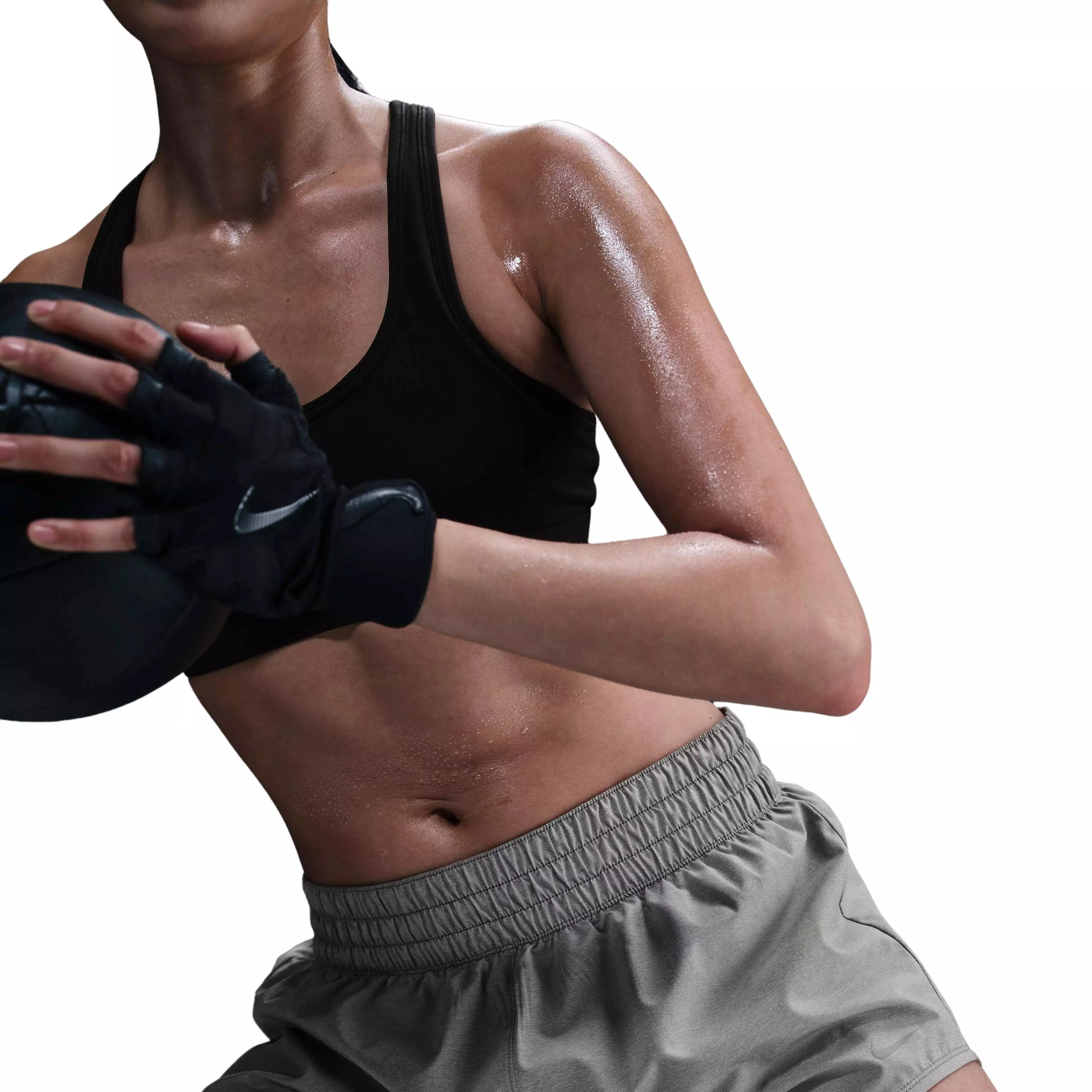 Nike Women's One Dri-FIT Mid-Rise 3" Brief-Lined Shorts - Grey - GREY