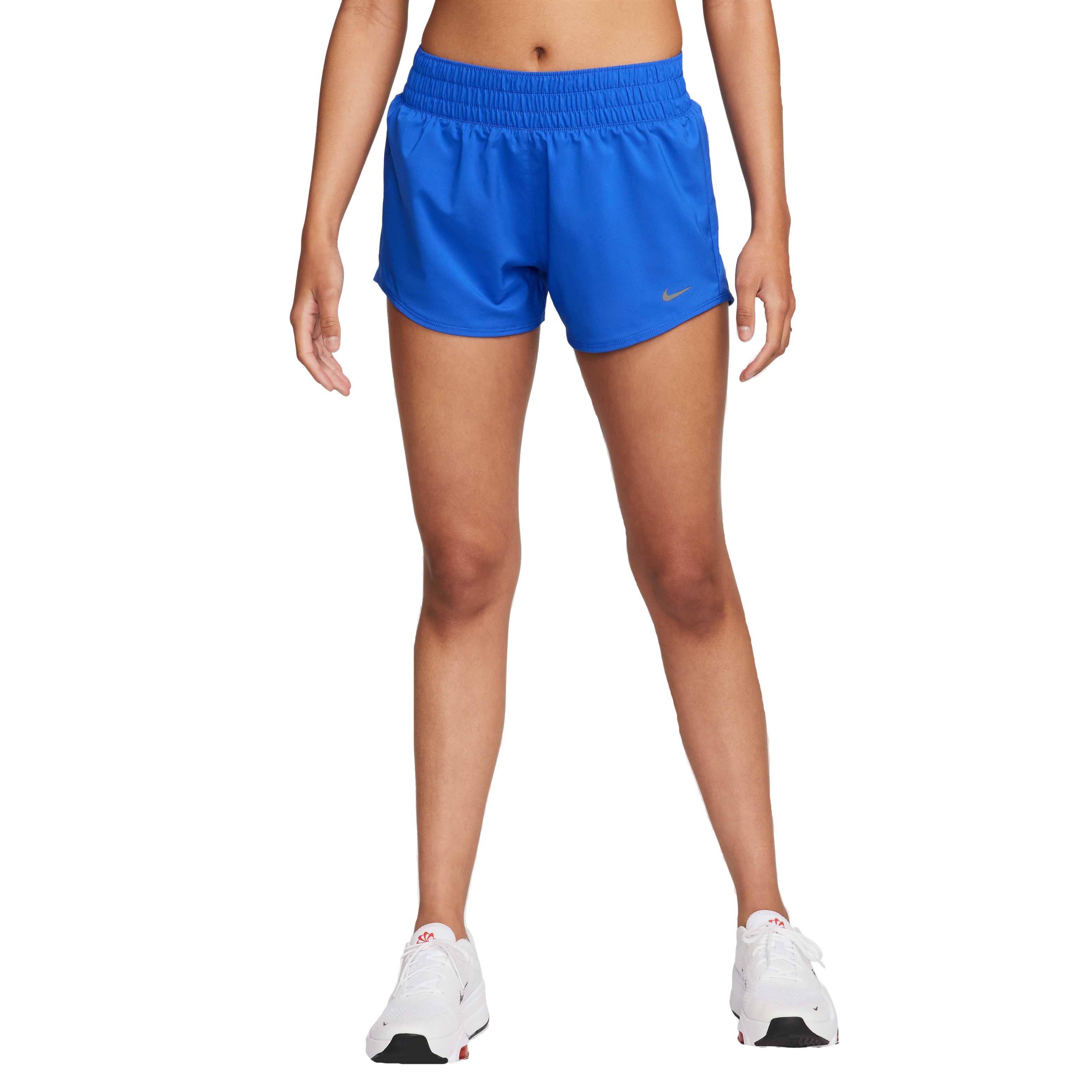 Nike One Women's Blue Dri-FIT Mid-Rise 3" Brief-Lined Shorts