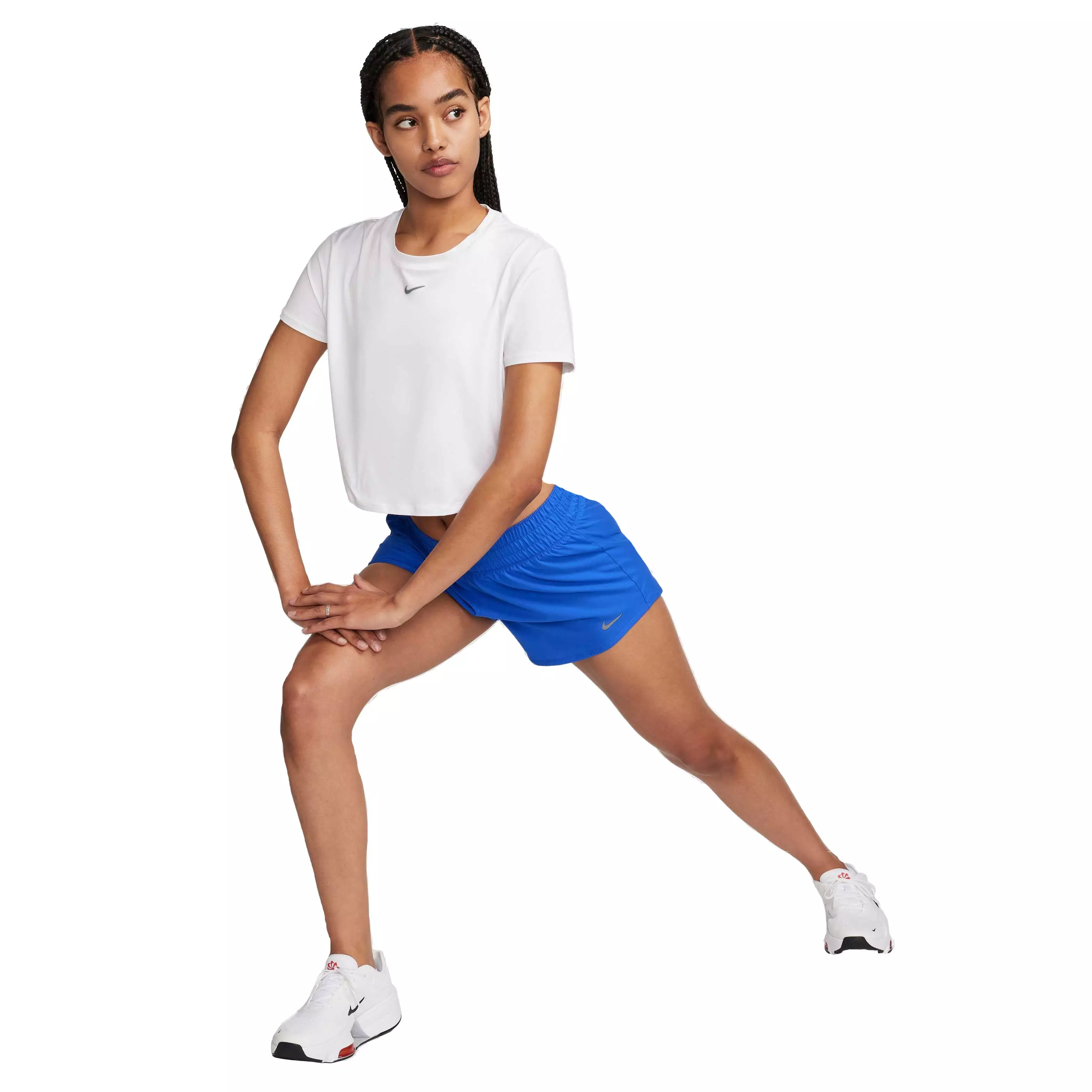 Nike Women's One Dri-FIT Mid-Rise 3" Brief-Lined Shorts - Blue - BLUE