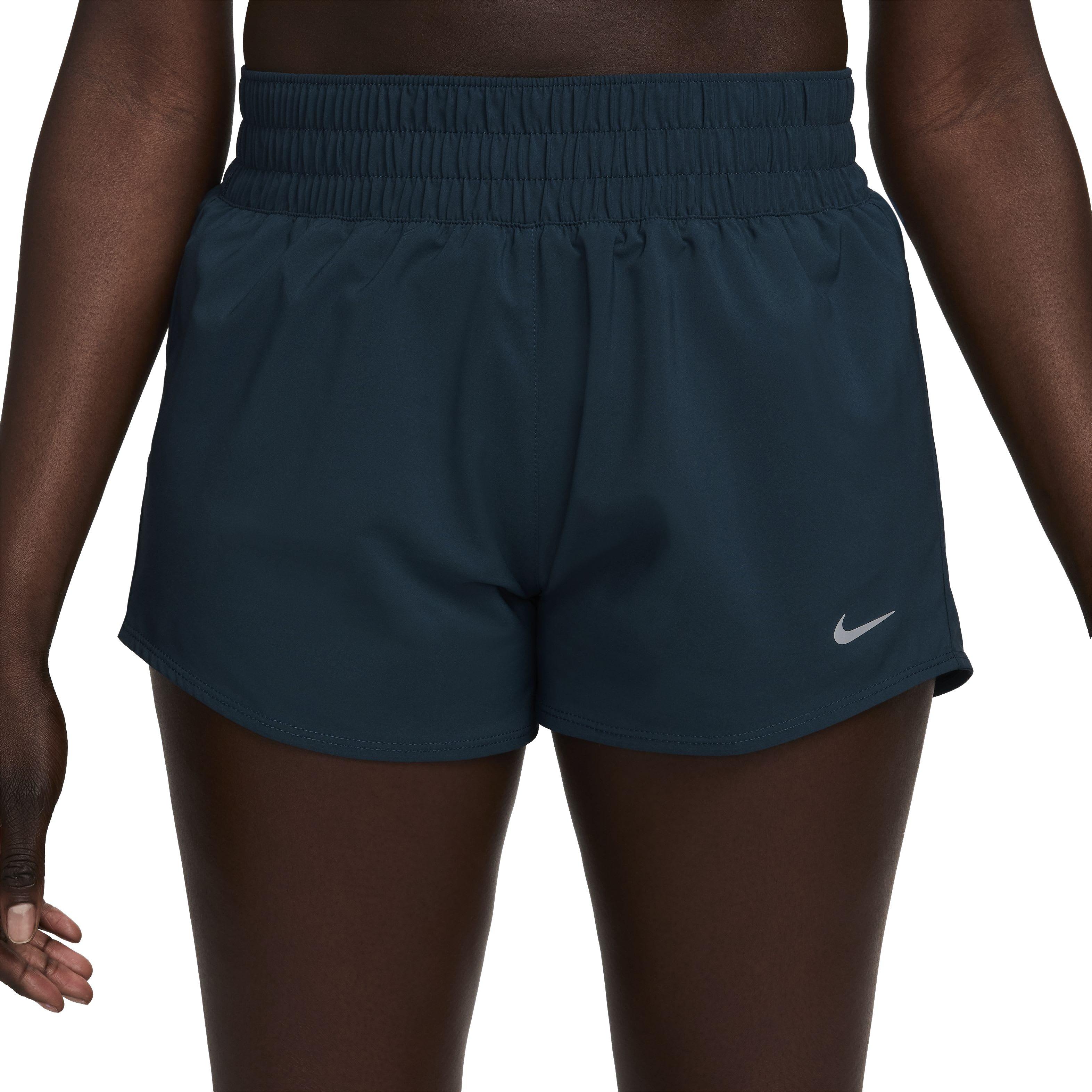 Nike Women's One Dri-FIT Mid-Rise 3" Brief-Lined Shorts - Armory Navy - ARMORY NAVY Thumbnail View 1
