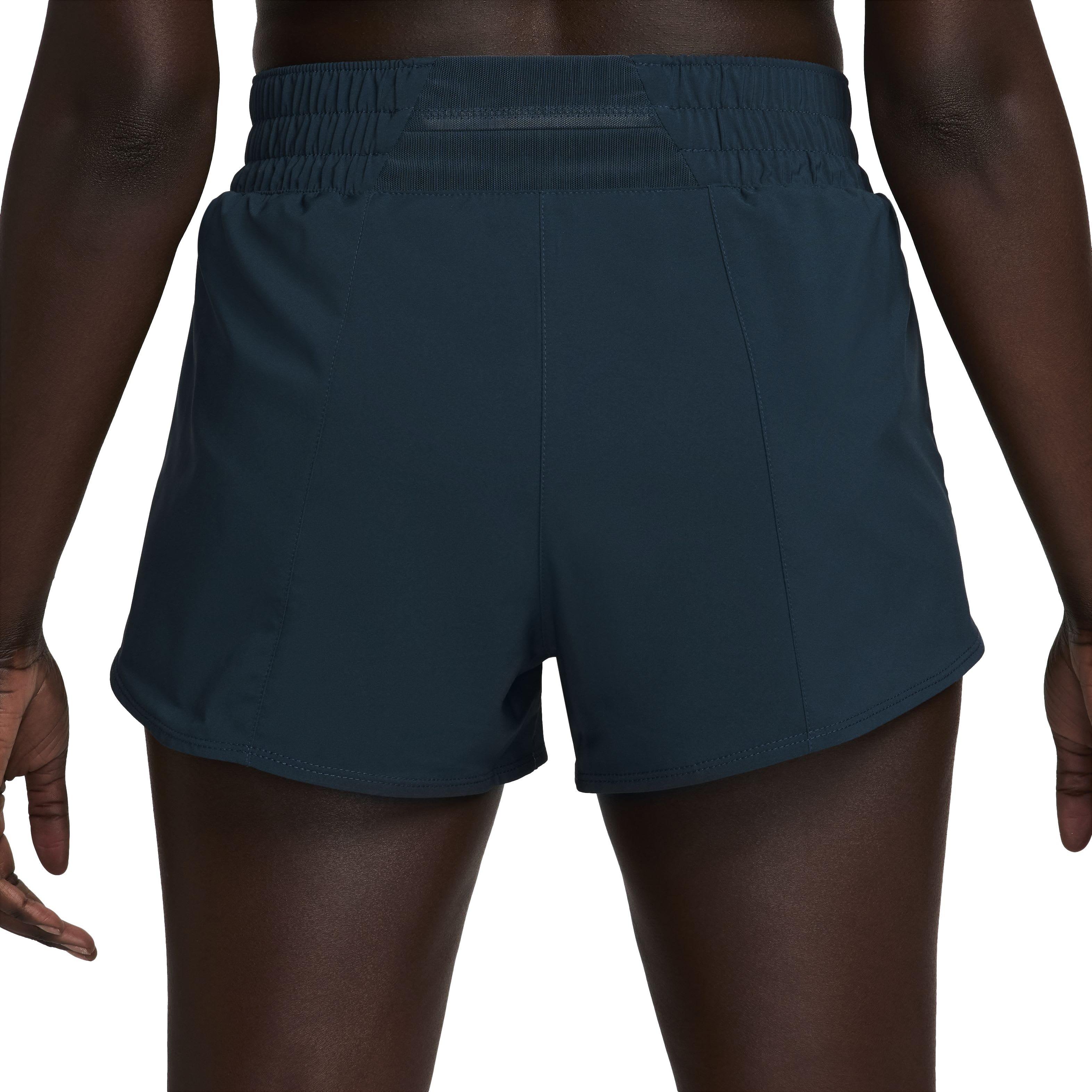 Nike Women's One Dri-FIT Mid-Rise 3" Brief-Lined Shorts - Navy - NAVY Thumbnail View 2