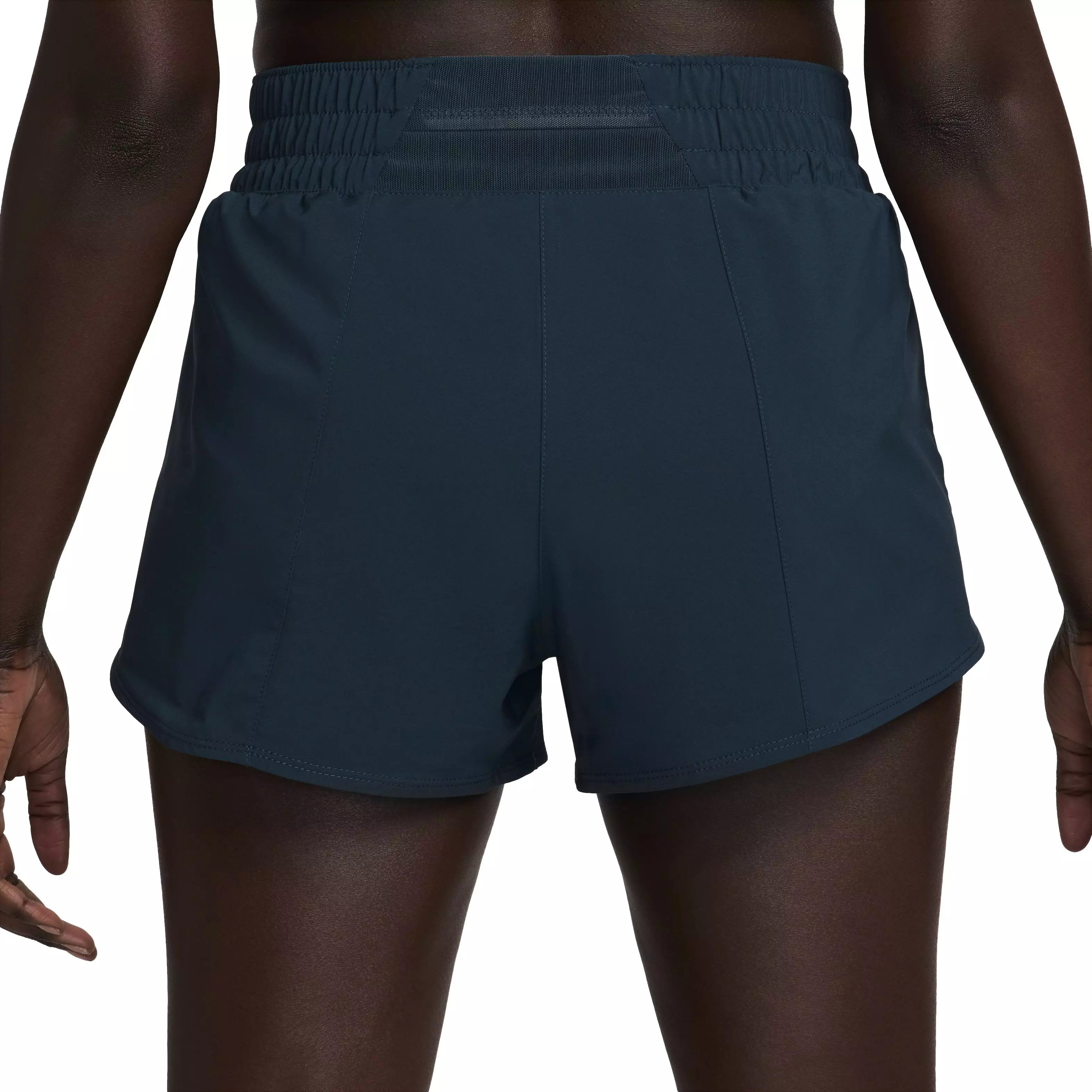Nike Women's One Dri-FIT Mid-Rise 3" Brief-Lined Shorts - Navy - NAVY