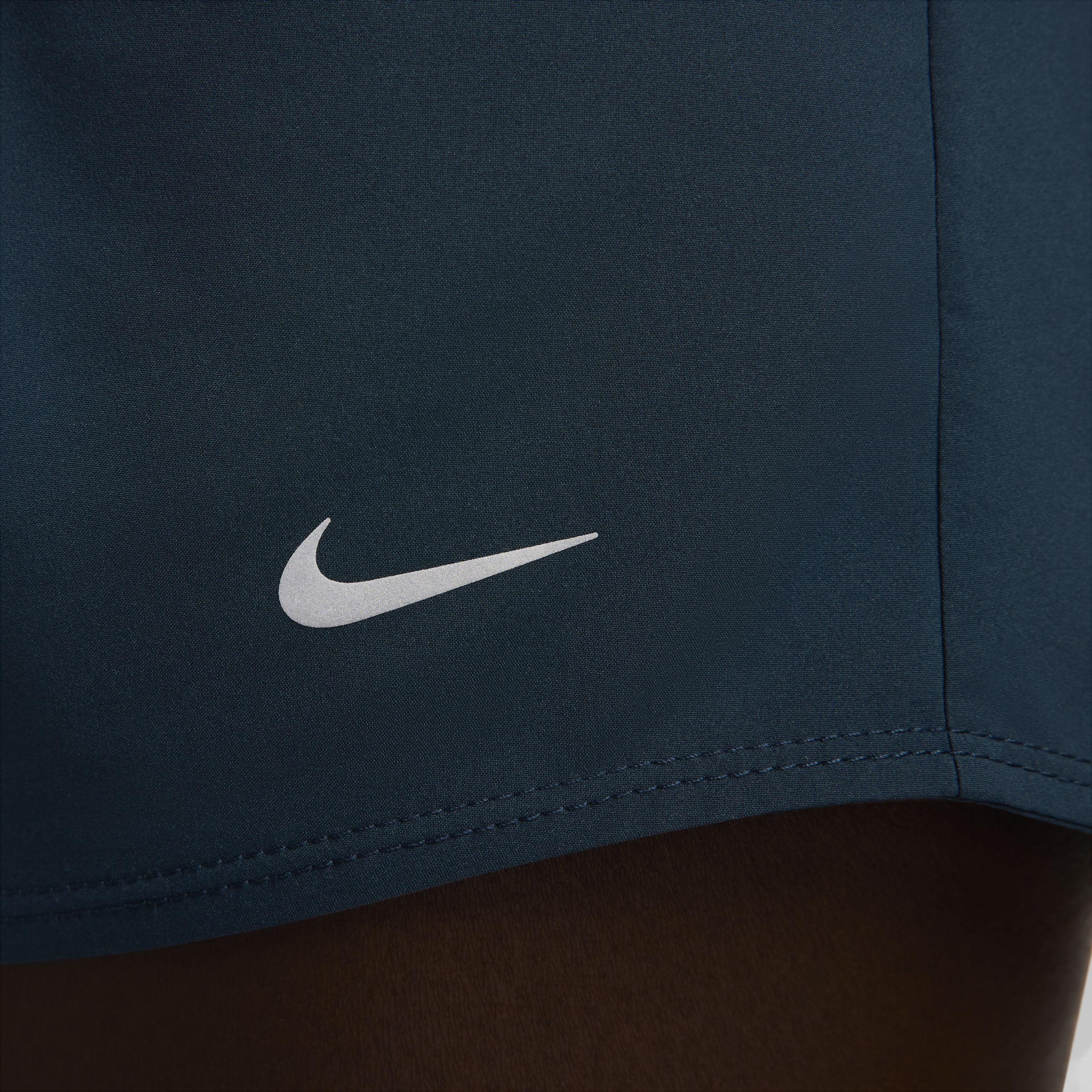 Nike Women's One Dri-FIT Mid-Rise 3" Brief-Lined Shorts - Armory Navy - ARMORY NAVY Thumbnail View 4