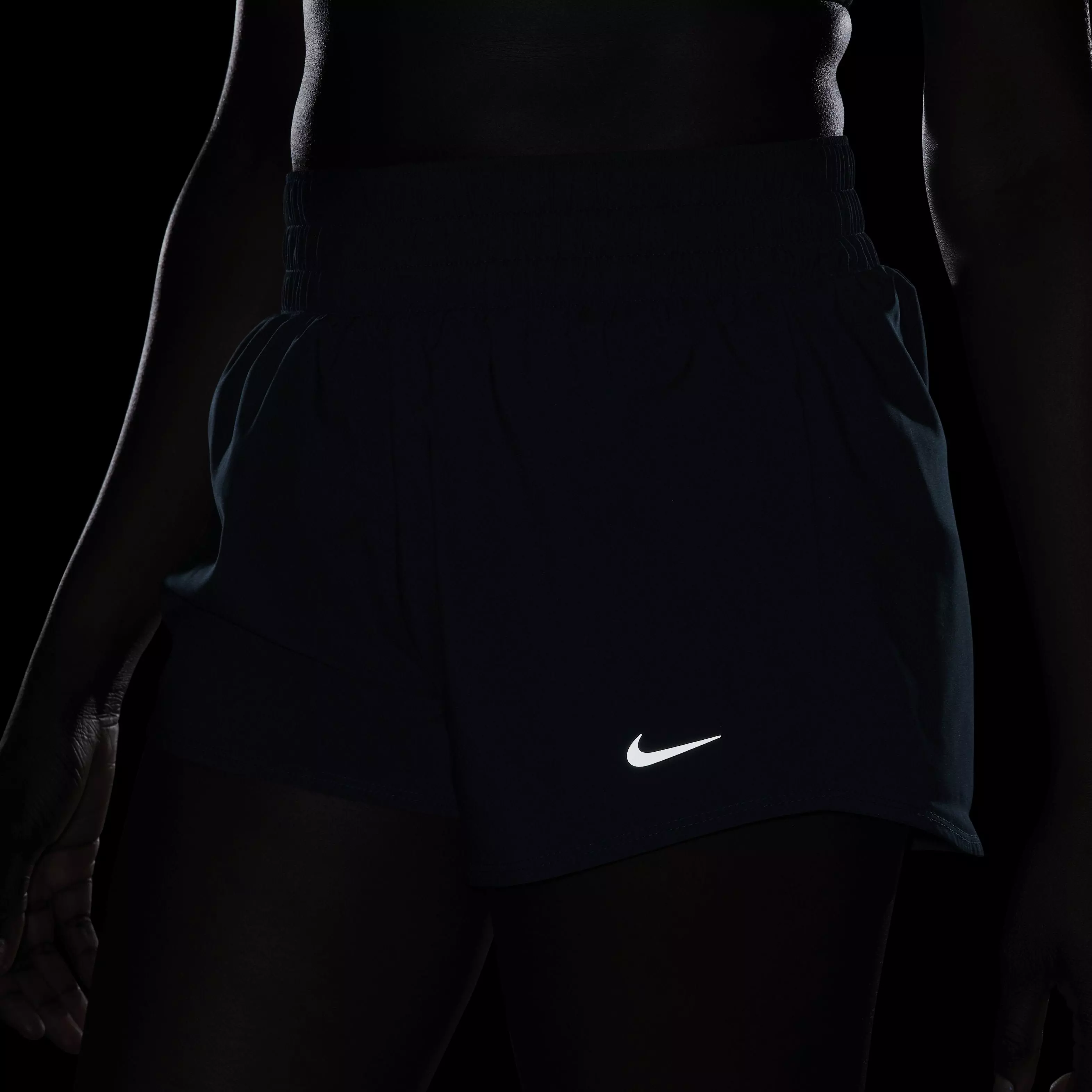 Nike Women's One Dri-FIT Mid-Rise 3" Brief-Lined Shorts - Armory Navy - ARMORY NAVY