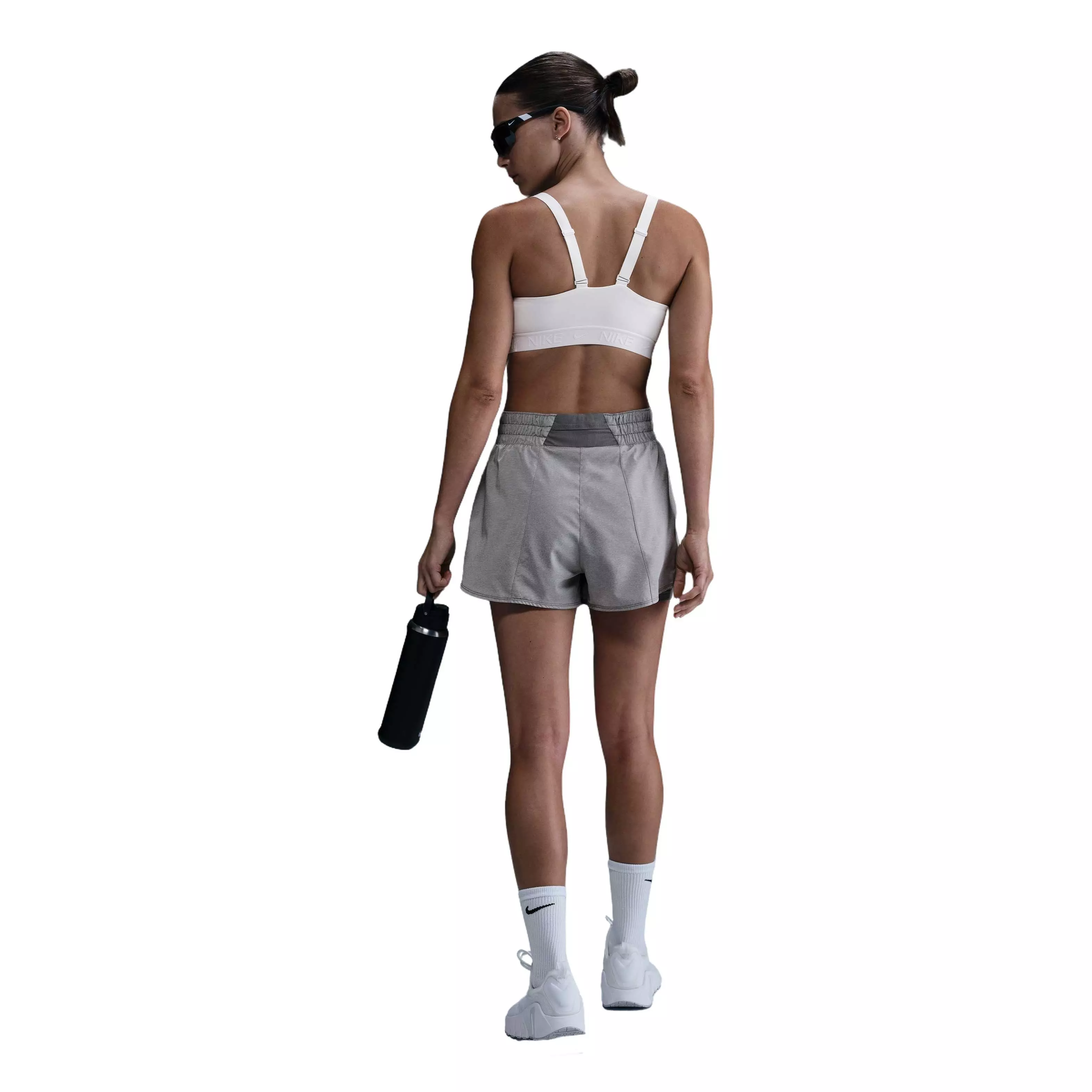 Nike Women's One Dri-FIT High-Waisted 3" 2-in-1 Shorts - Grey - GREY