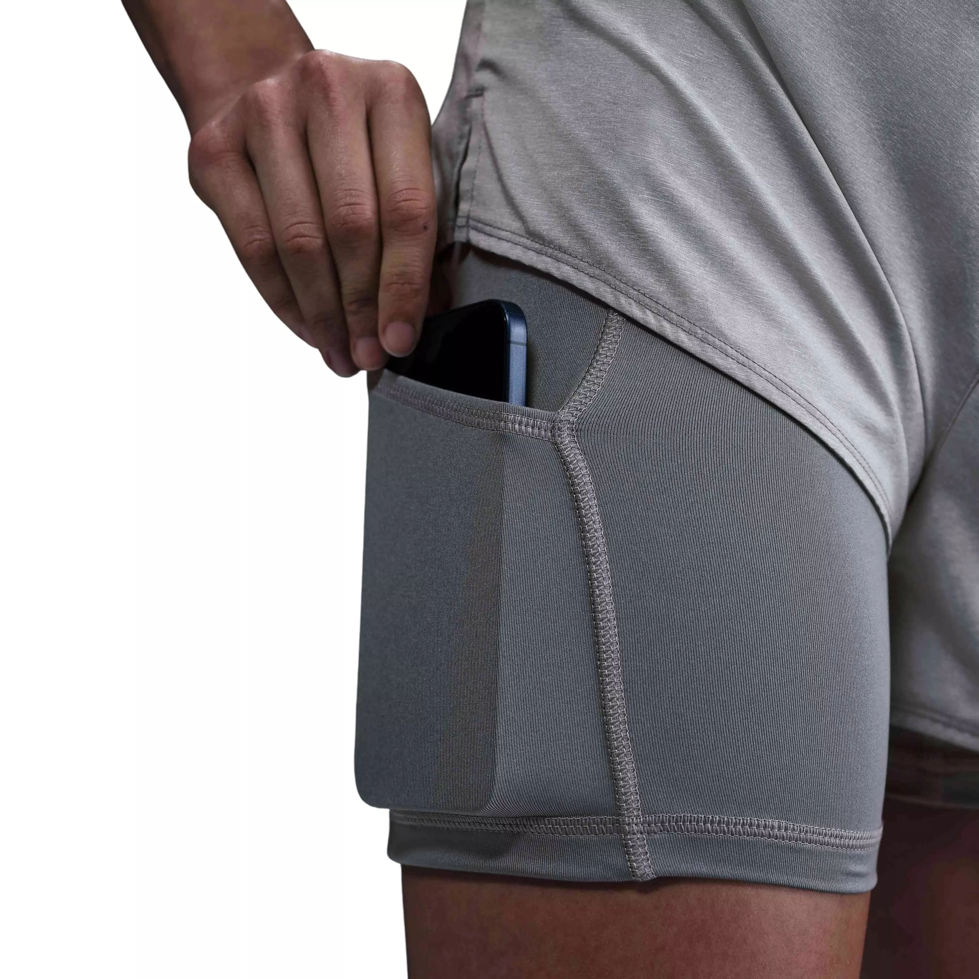 Nike Women's One Dri-FIT High-Waisted 3" 2-in-1 Shorts - Grey - GREY