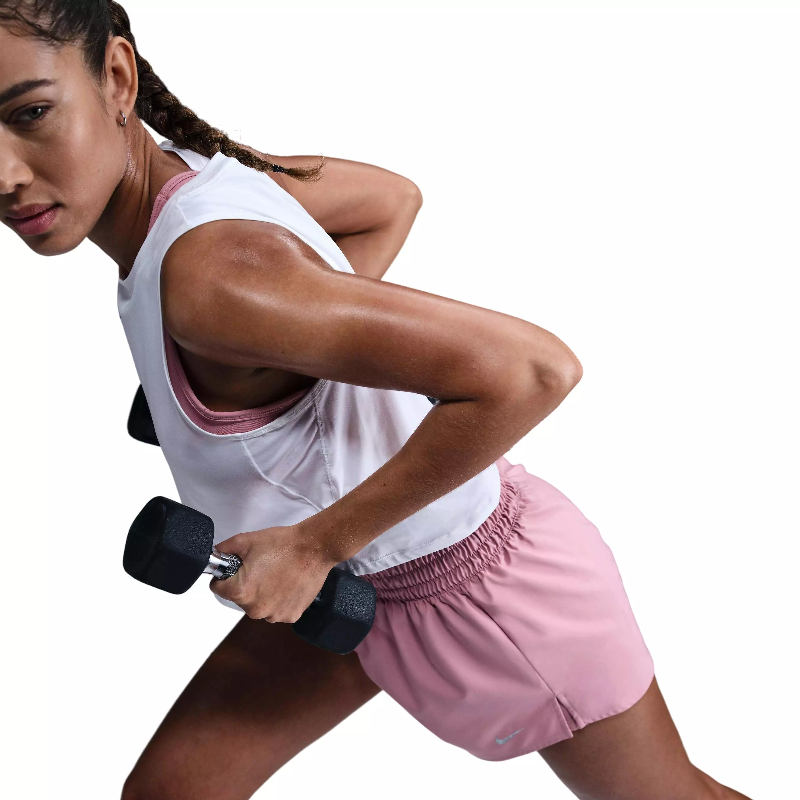 Nike Women's One Dri-FIT High-Waisted 3" 2-in-1 Shorts - Pink - PINK