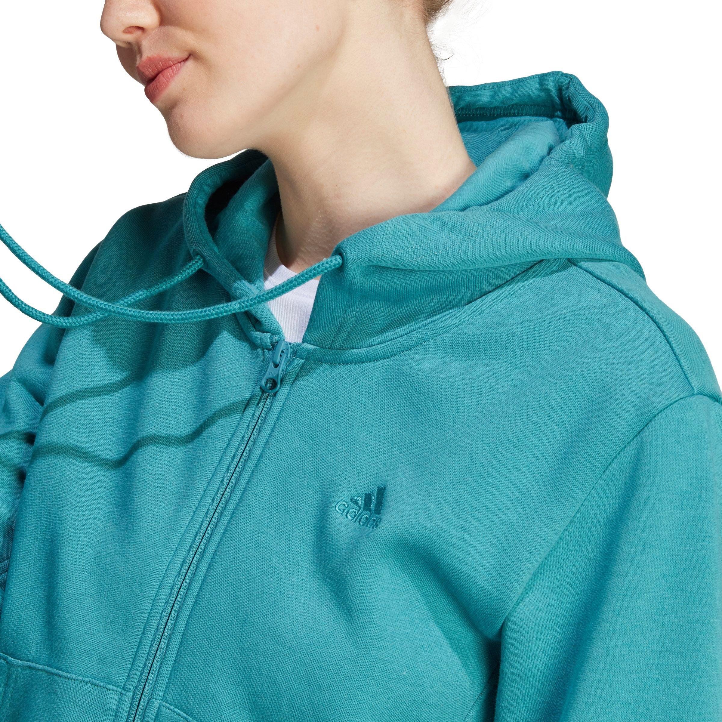 adidas Women\'s ALL SZN Fleece Full-Zip Hooded Jacket - Blue - Hibbett |  City Gear | Sweatshirts