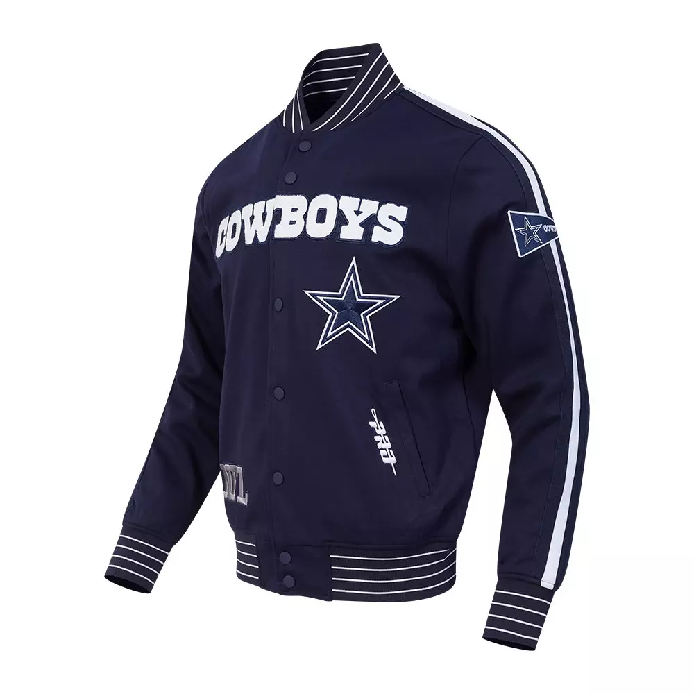 Pro Standard Men's NFL Dallas Cowboys Pro Game Day Dbl Knit Jacket -Navy - NAVY/WHITE