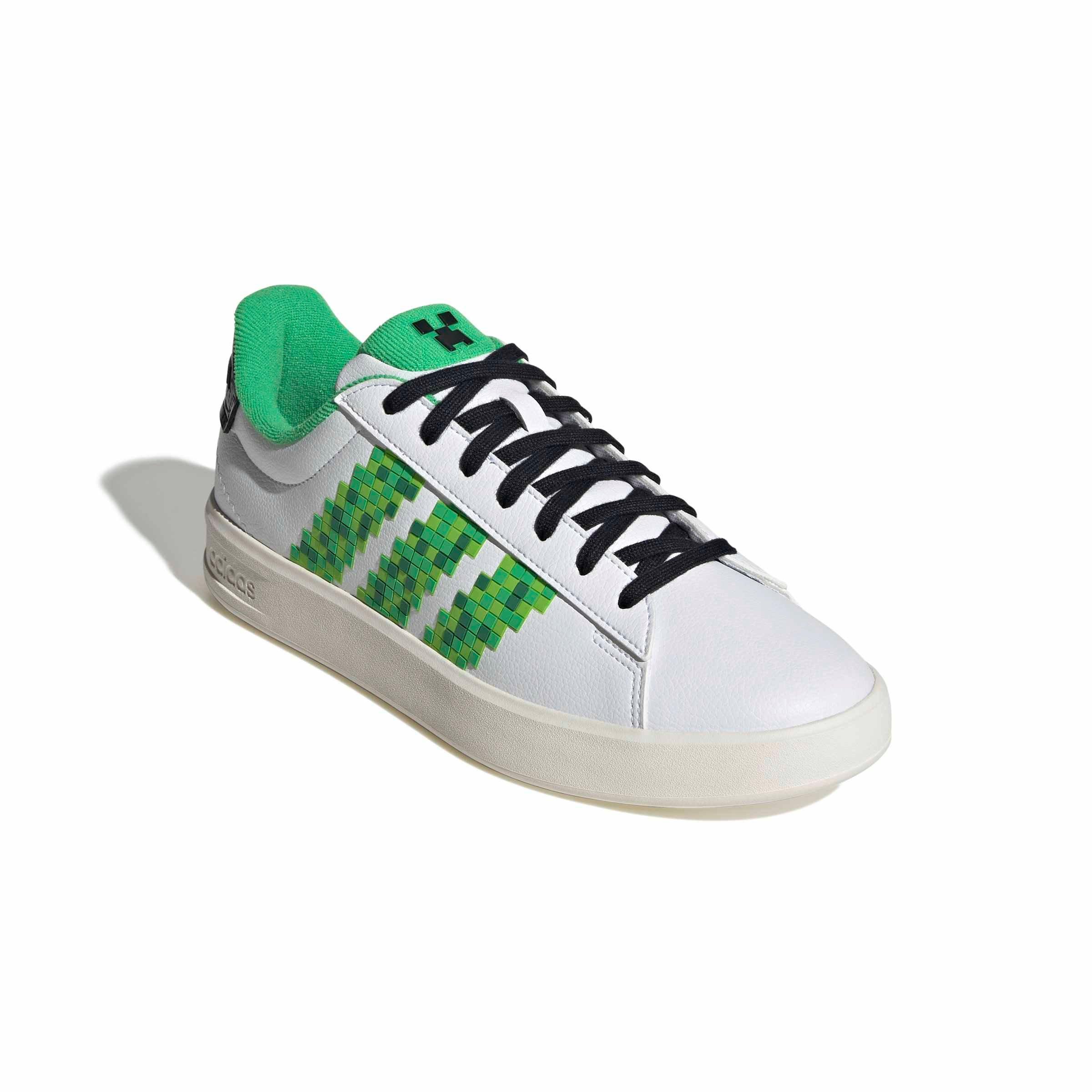 adidas Minecraft Grand Court 3.0 "Ftwr White/Core Black/Core White" Men's Shoe - WHITE/BLACK/WHITE