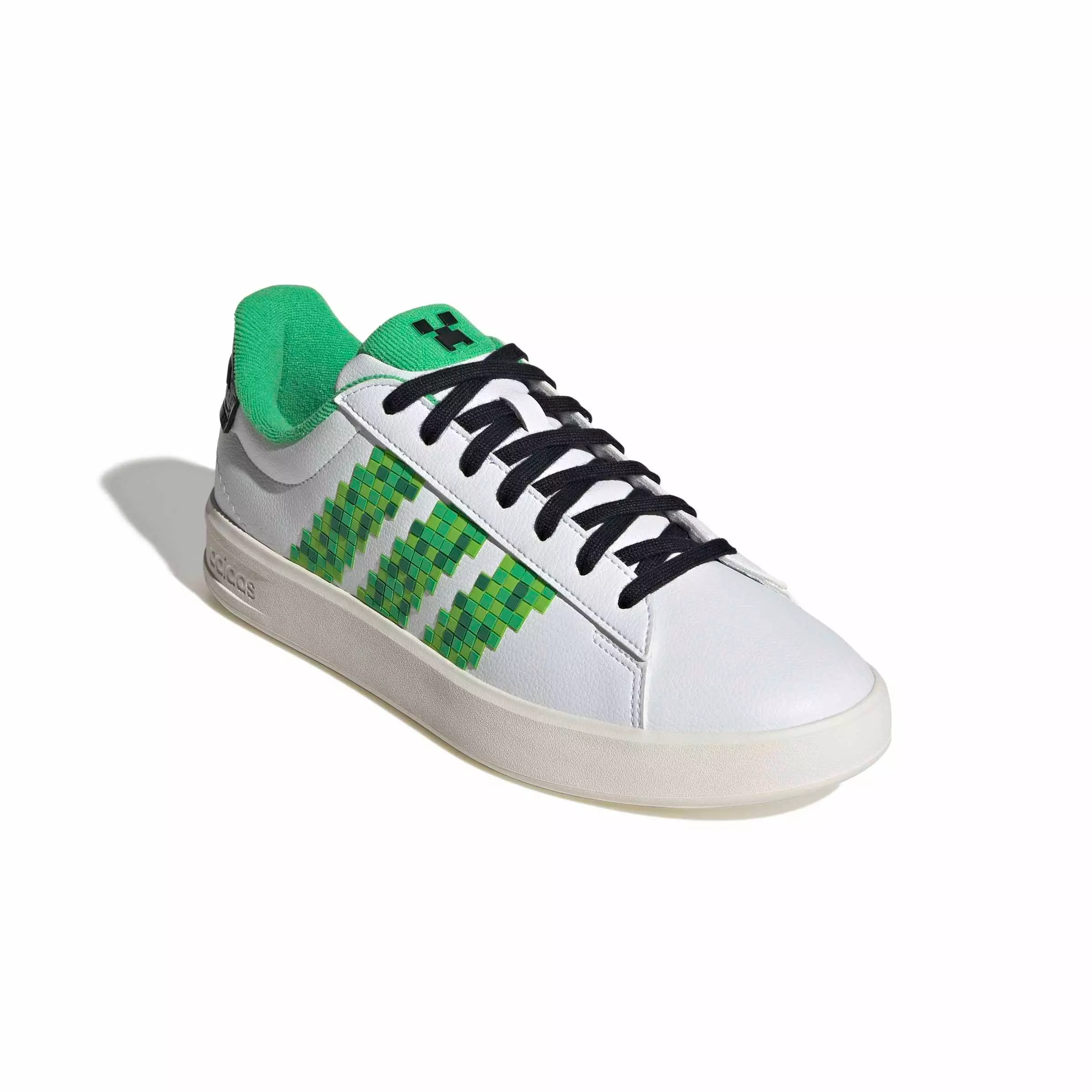 adidas Minecraft Grand Court 3.0 "Ftwr White/Core Black/Core White" Men's Shoe - WHITE/BLACK/WHITE