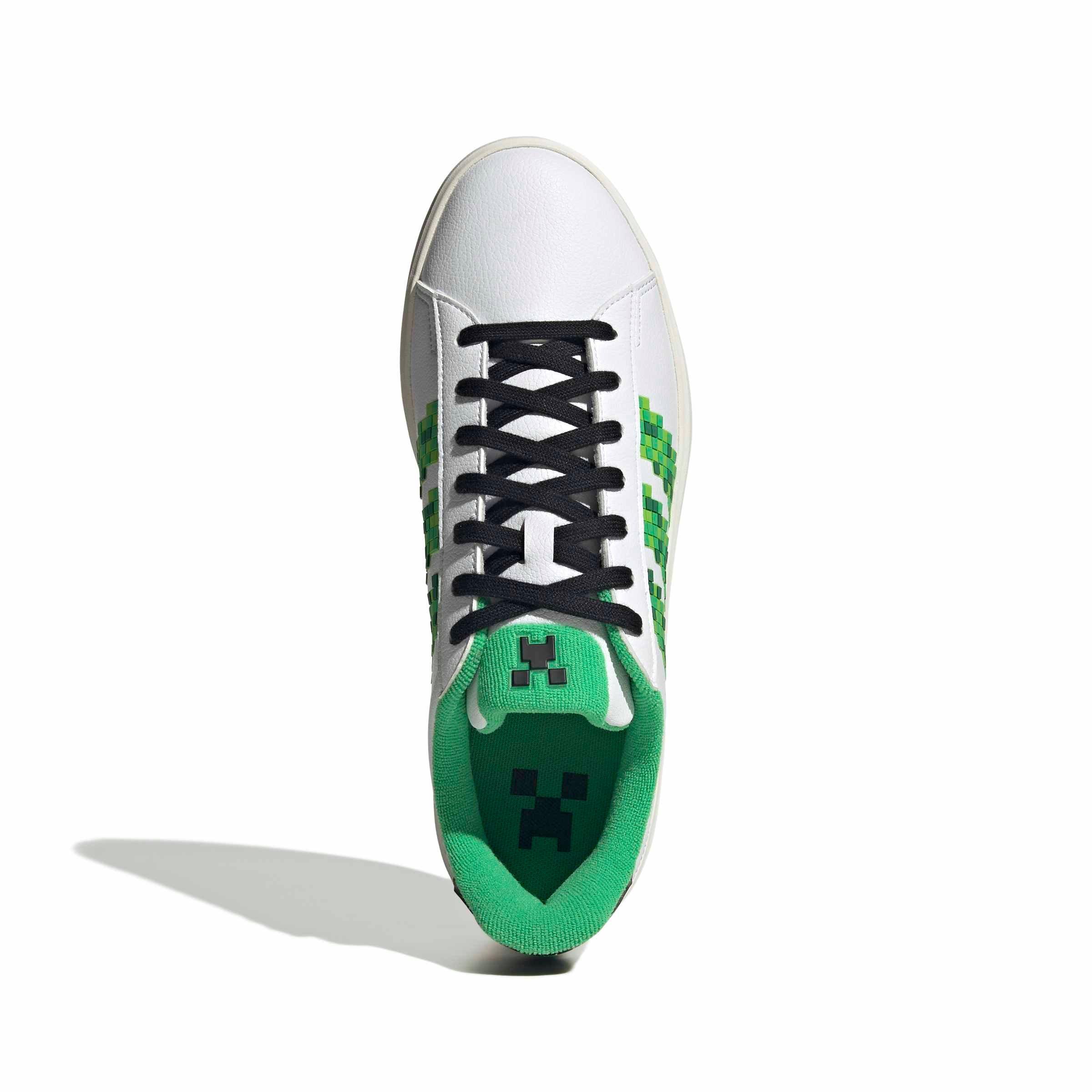 adidas Minecraft Grand Court 3.0 "Ftwr White/Core Black/Core White" Men's Shoe - WHITE/BLACK/WHITE
