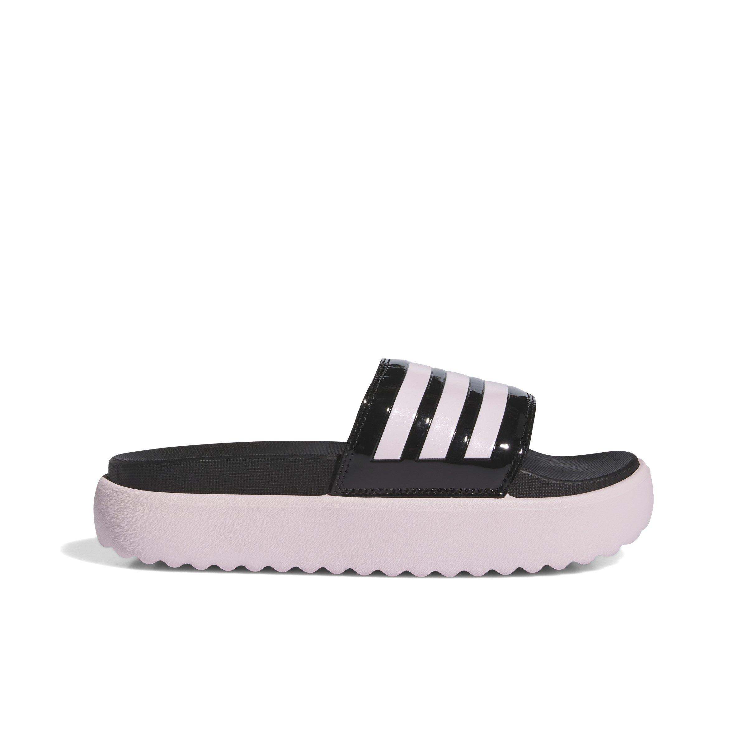 adidas Adilette Platform "Core Black/Clear Pink/Clear Pink" Women's Slide - BLACK/PINK/PINK