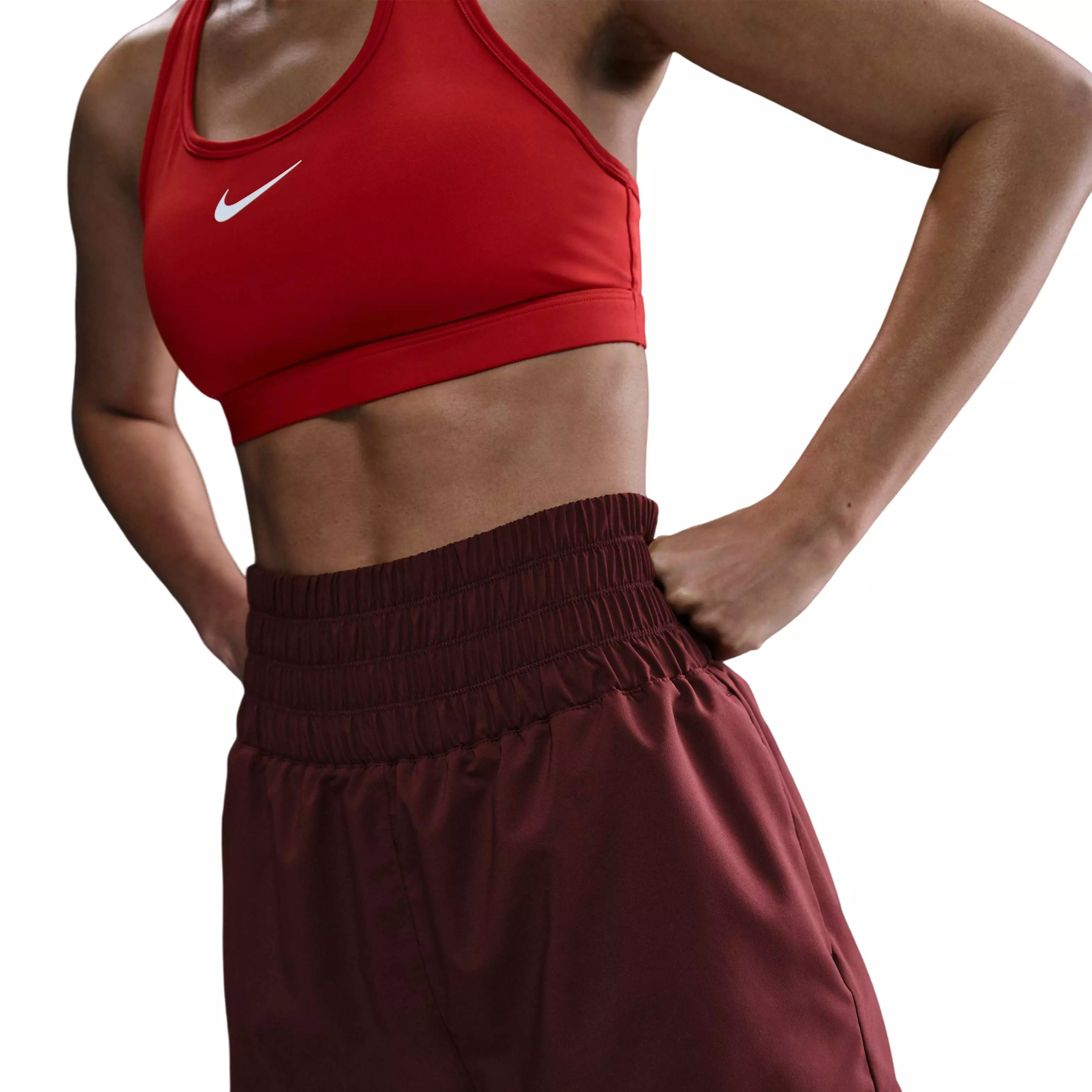 Nike Women's One Dri-FIT ULtra High-Waisted 3" Brief-Lined Shorts - Red - RED