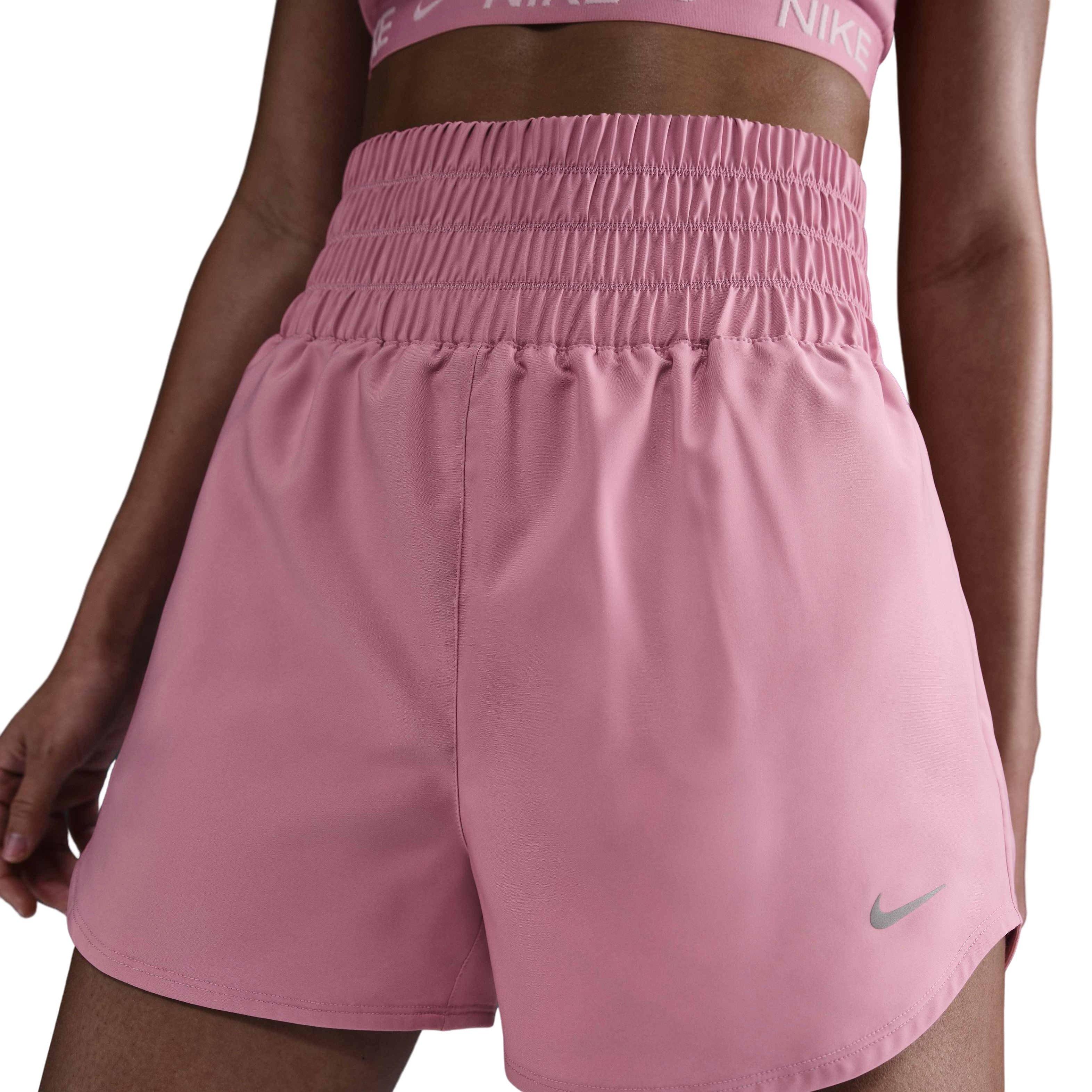 Nike Women's One Dri-FIT ULtra High-Waisted 3" Brief-Lined Shorts - Pink - PINK Thumbnail View 1